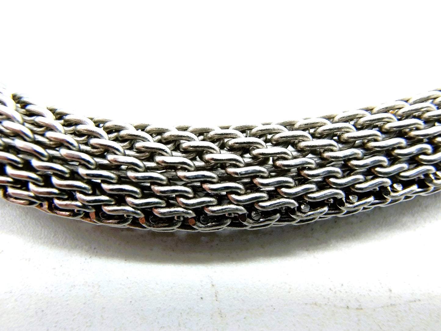 Stainless steel braided chain with silver clasp