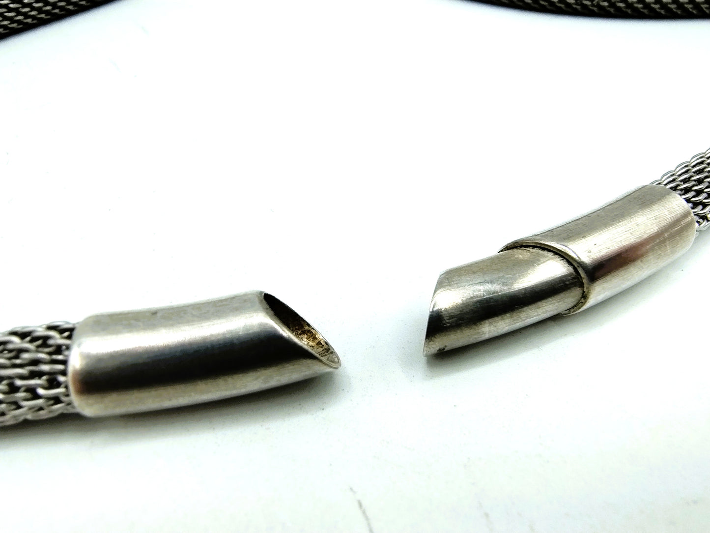 Stainless steel braided chain with silver clasp