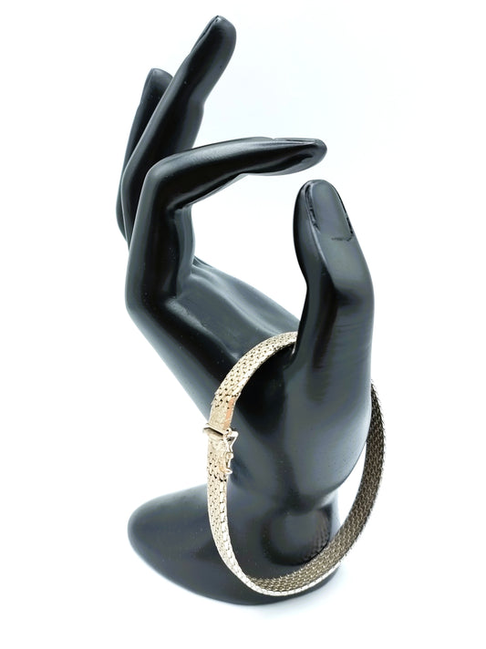 Silbernes Vintage-Armband mit Flechtmotiv, 925