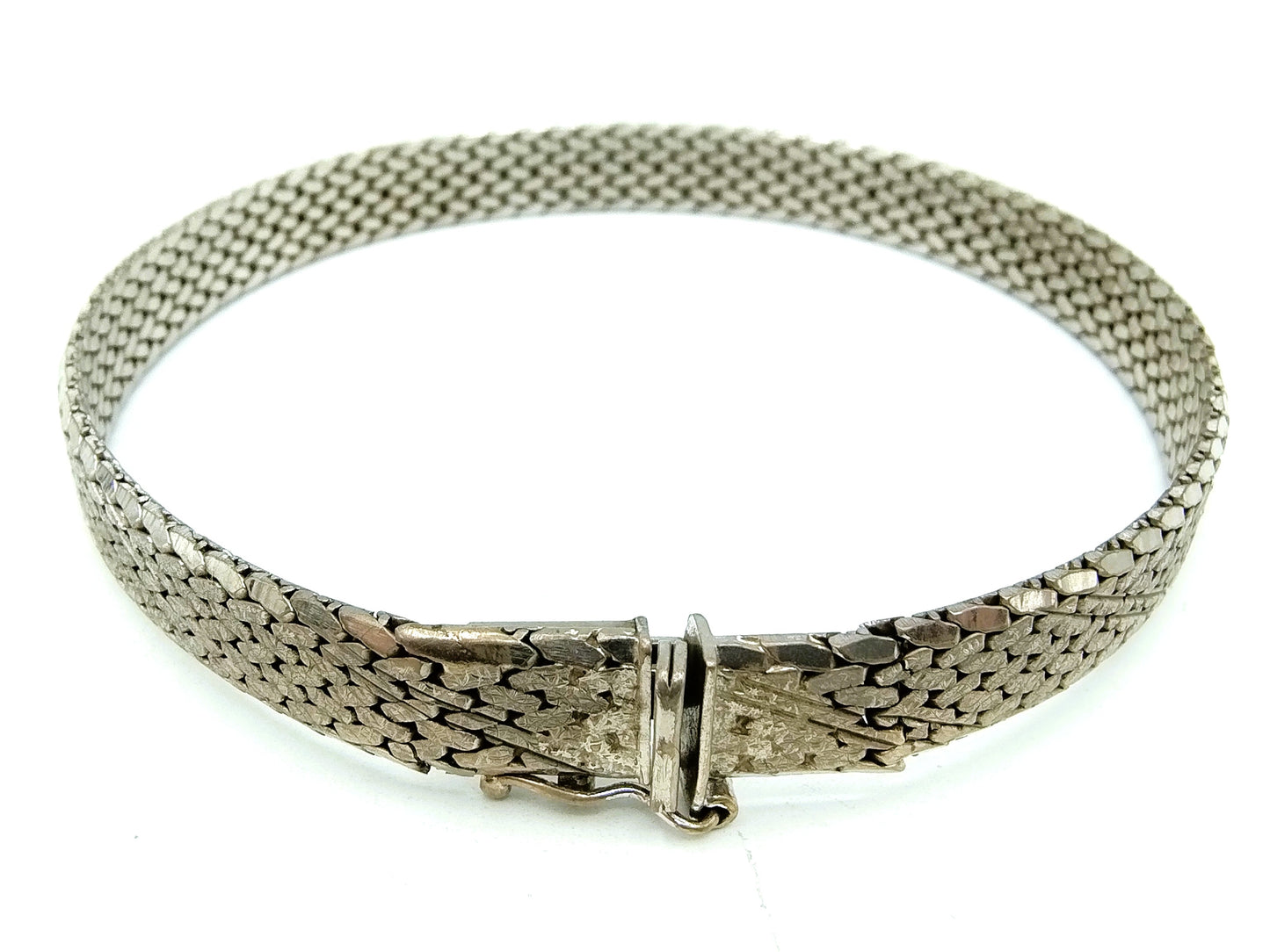 Silbernes Vintage-Armband mit Flechtmotiv, 925