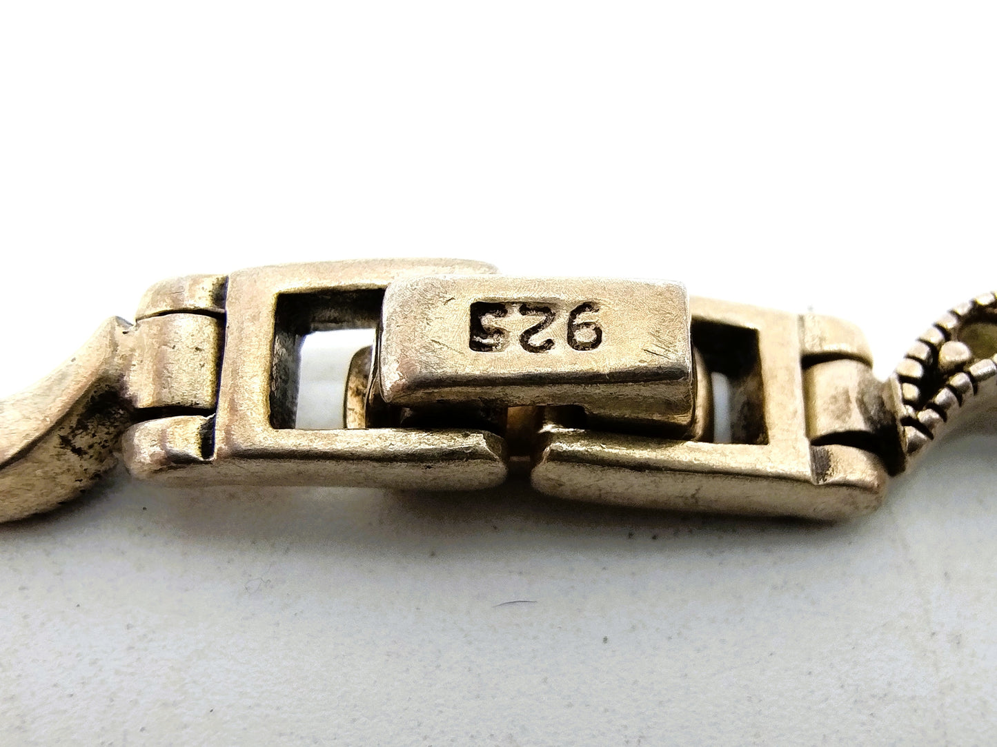 Silver link chain set with marcasites, 925
