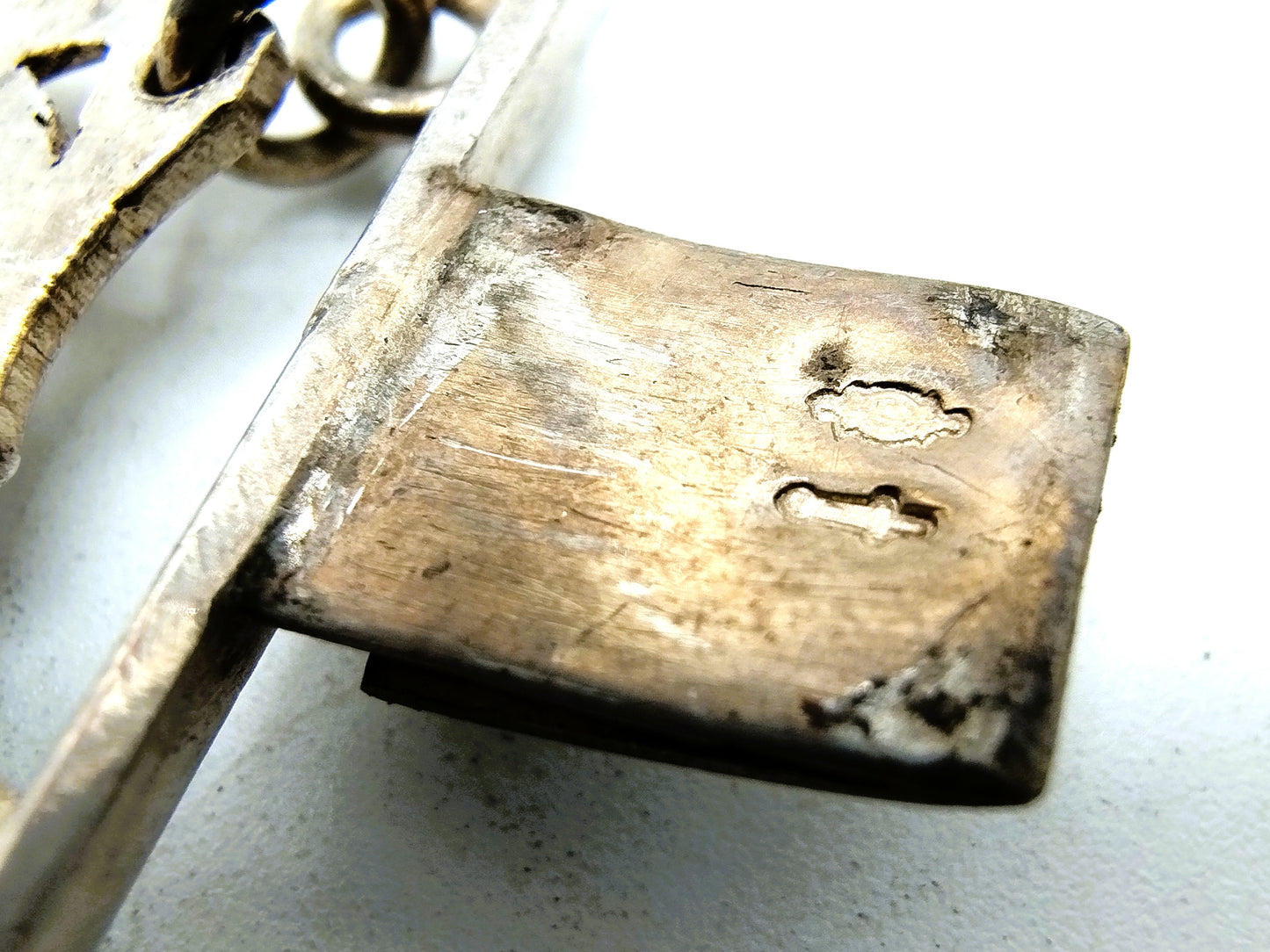 Zilveren schakelarmband met krulmotieven, 835