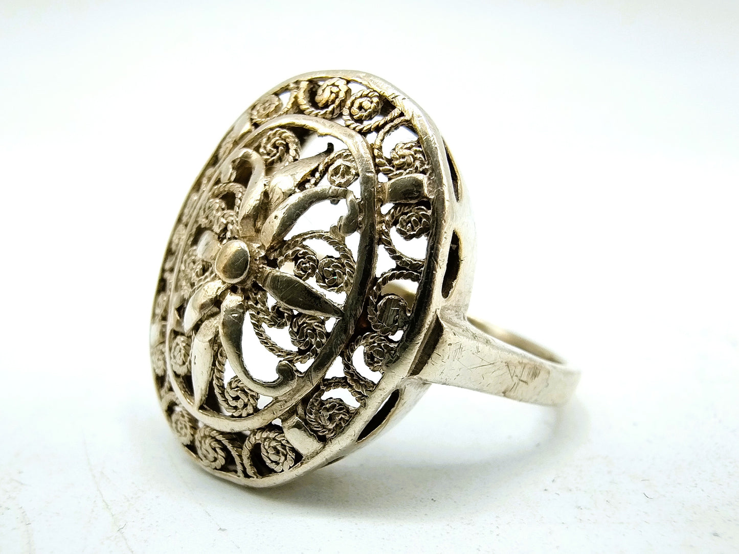Silberring mit Filigranarbeit, 18 mm