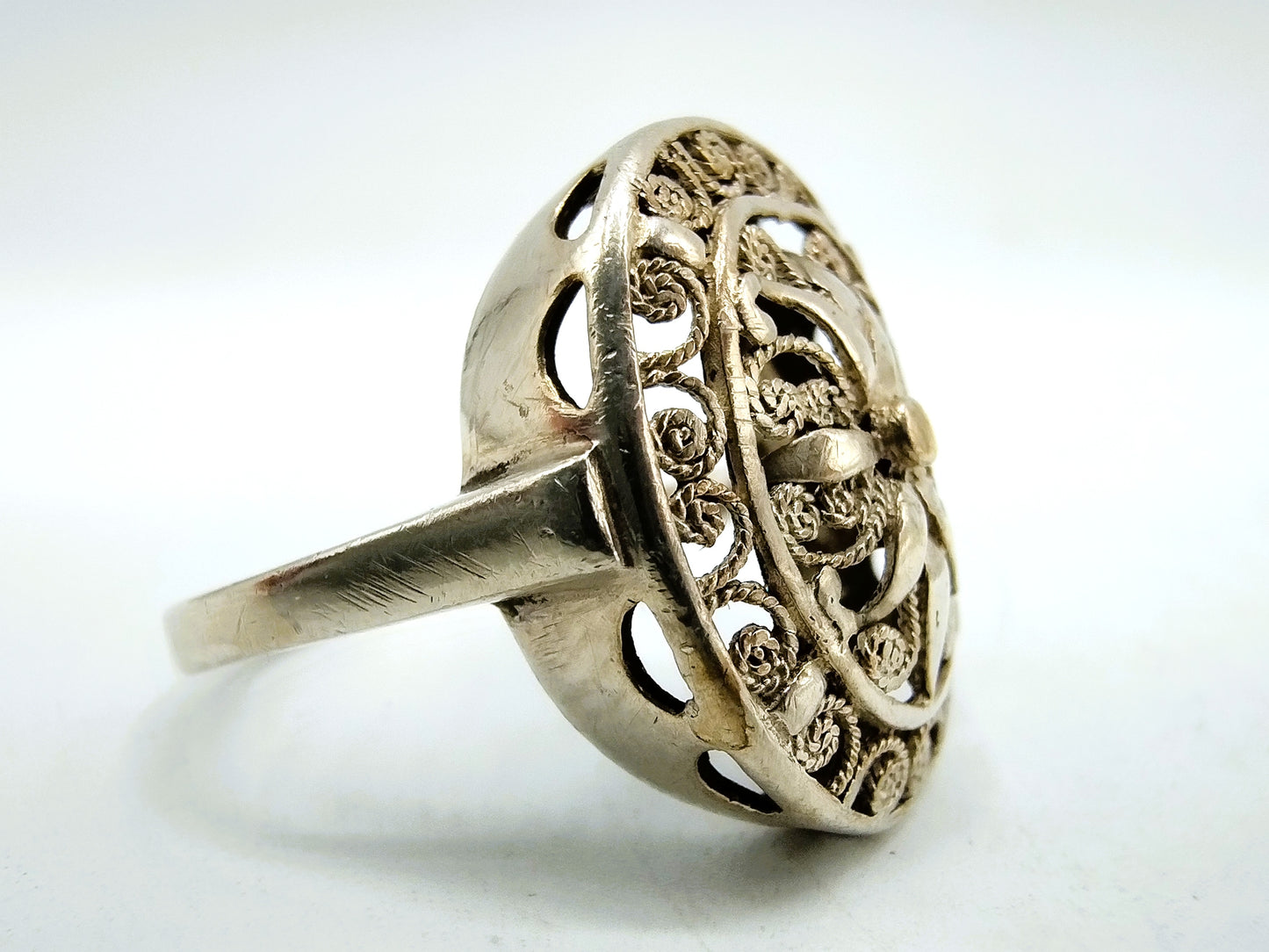 Silberring mit Filigranarbeit, 18 mm