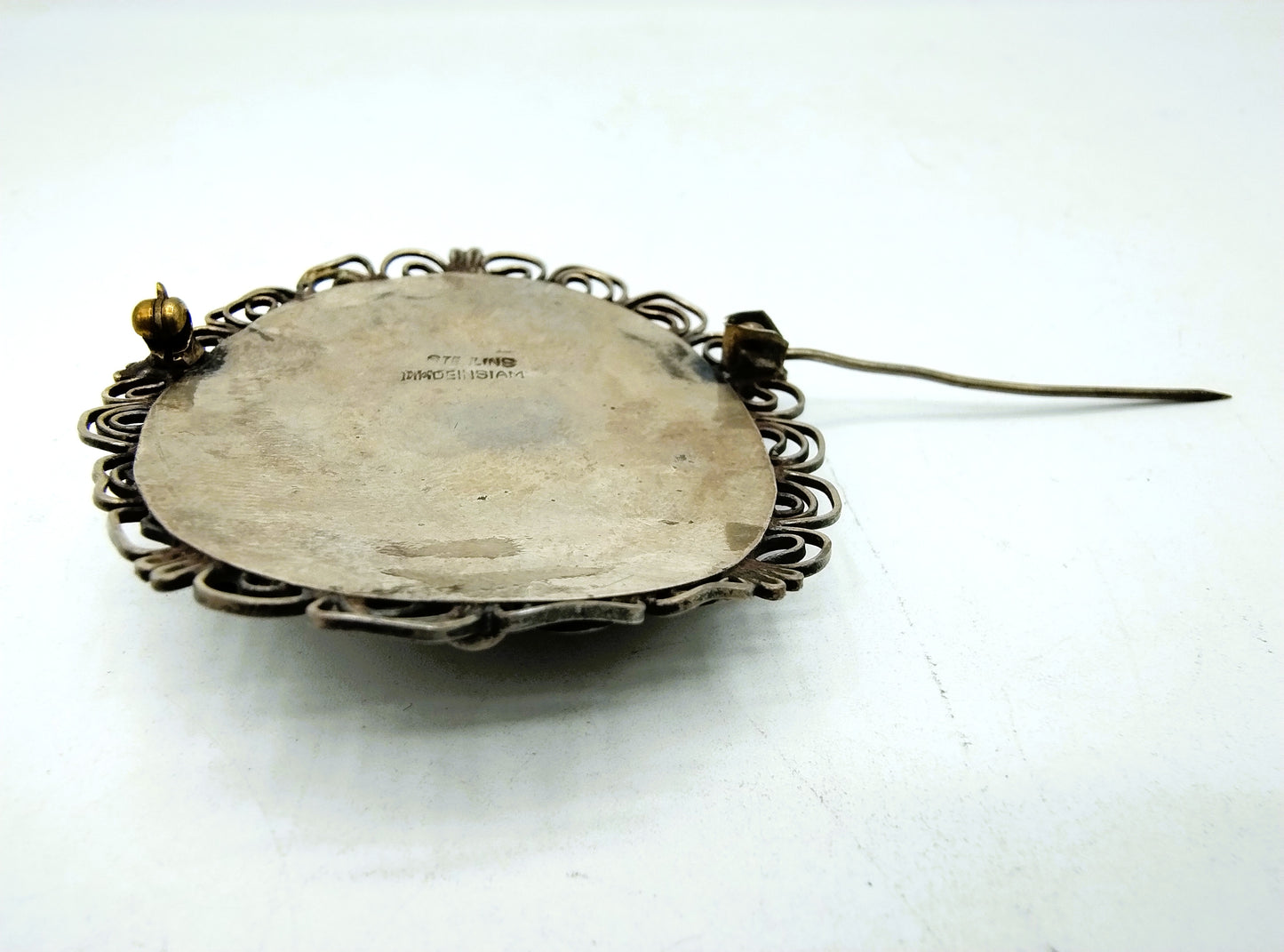Zilveren broche met nielo inleg, Siam, 925