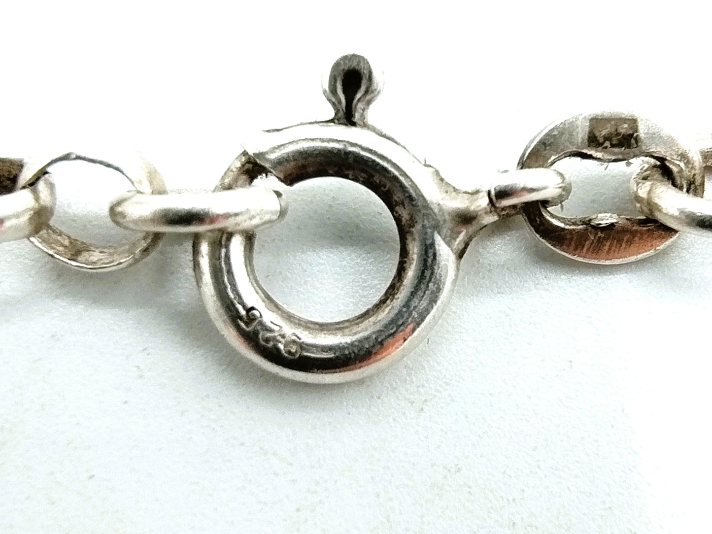 Silver jasseron necklace with silver art nouveau pendant