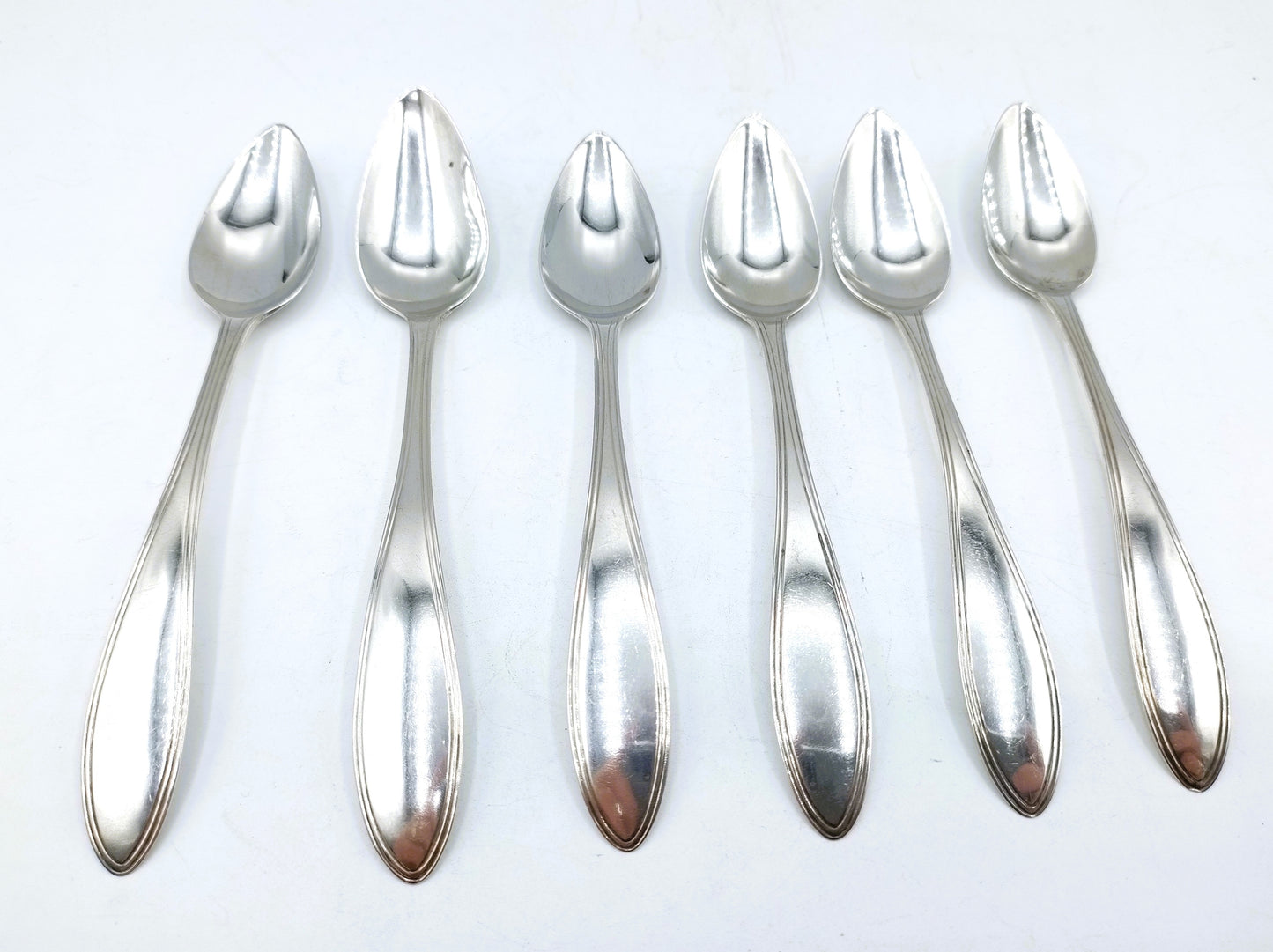 Silver teaspoons, 6 pieces, J. van den Broek, Amsterdam, 1829