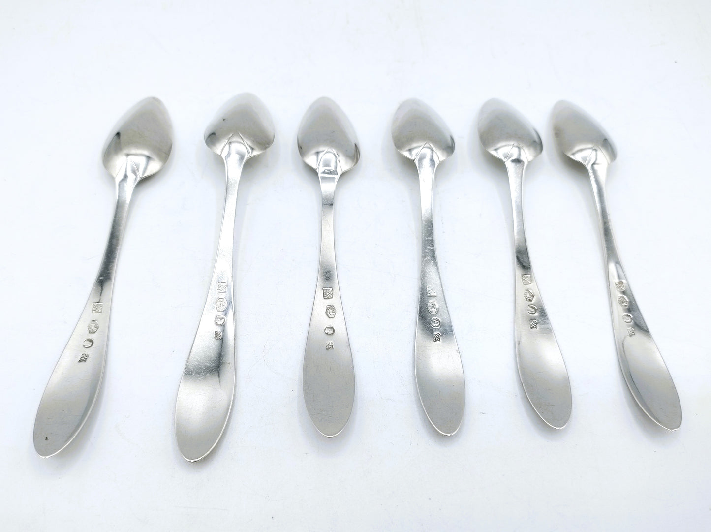 Silver teaspoons, 6 pieces, J. van den Broek, Amsterdam, 1829