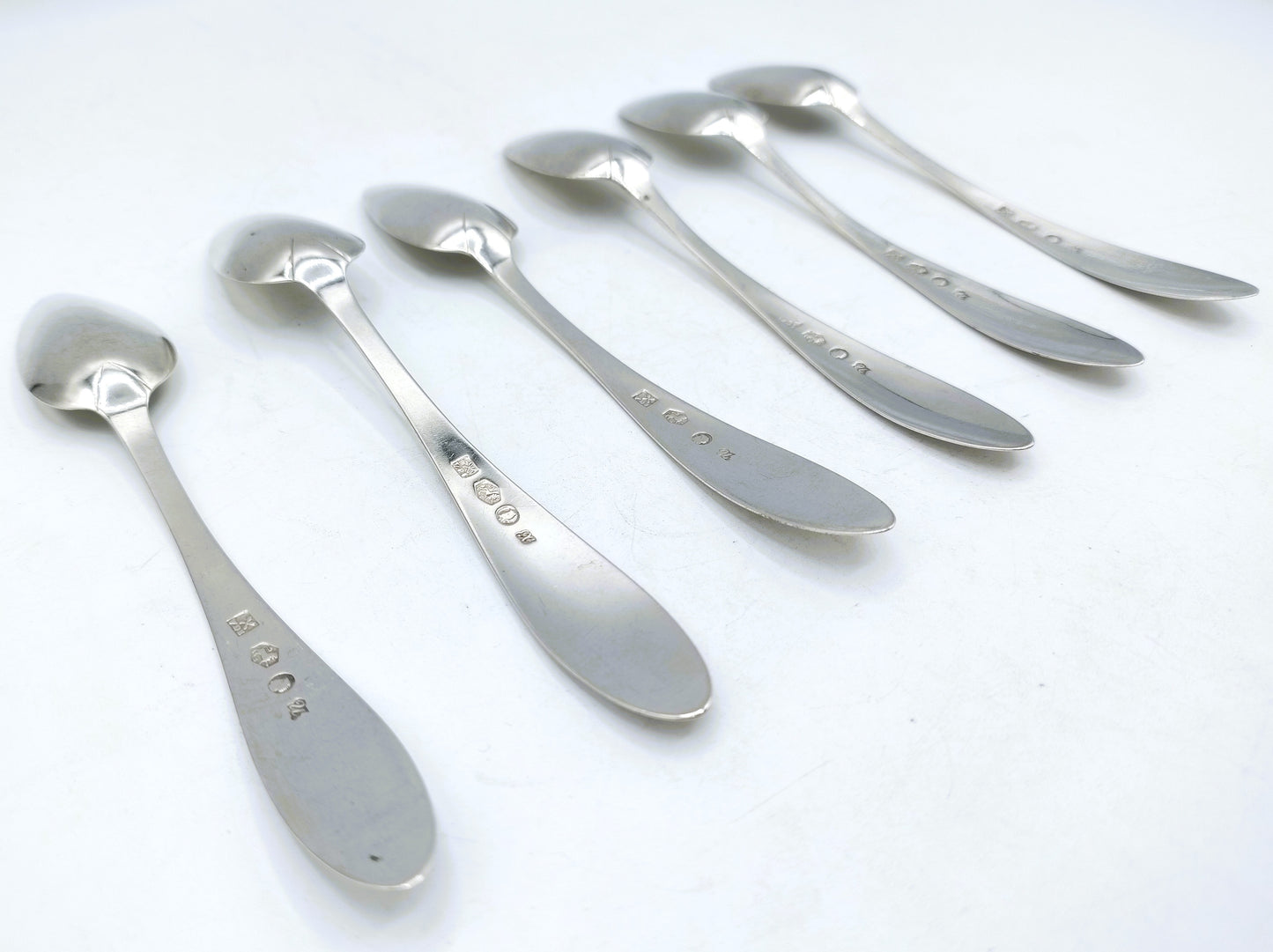 Silver teaspoons, 6 pieces, J. van den Broek, Amsterdam, 1829