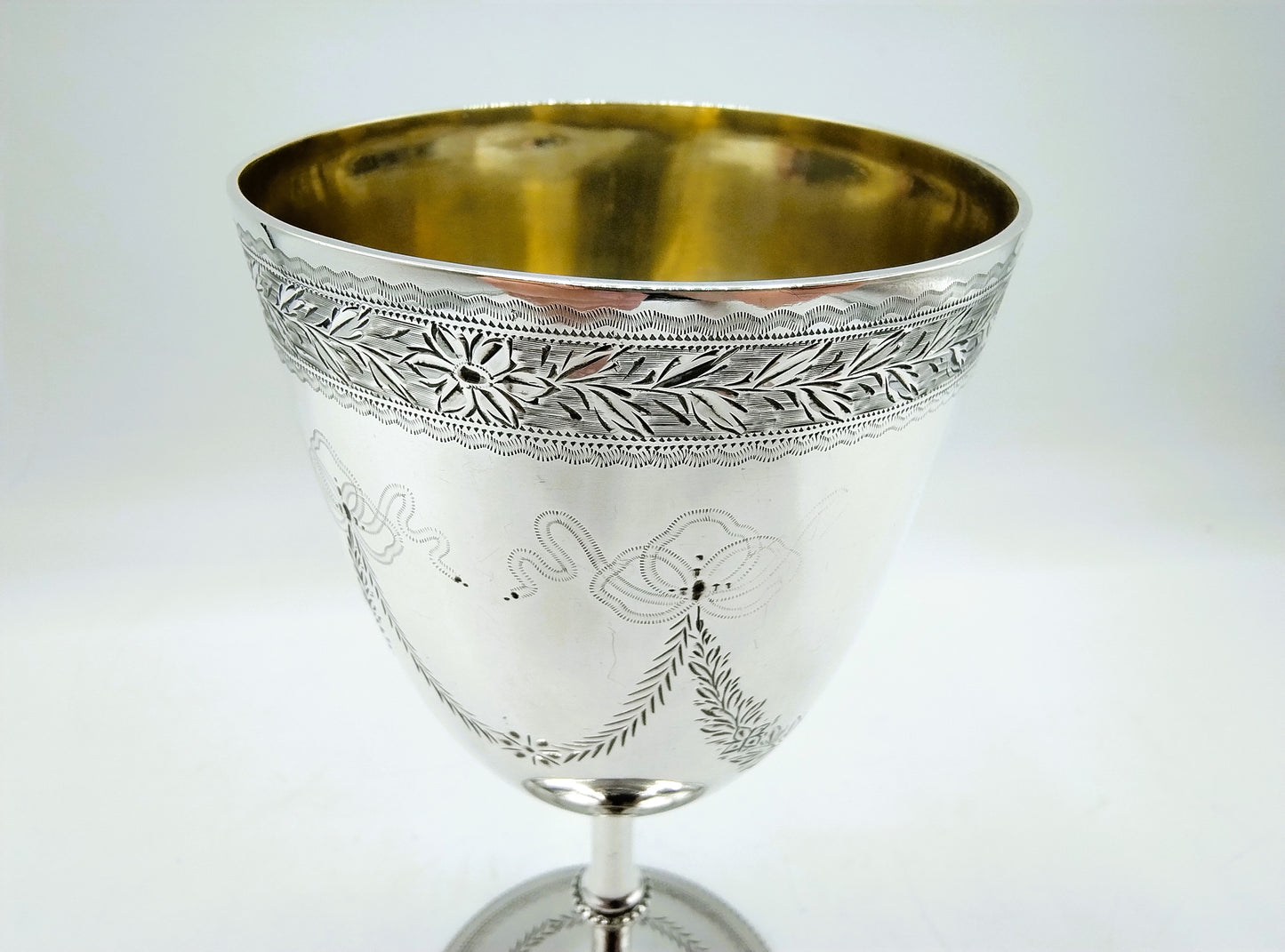 Victoriaans zilveren wijnglas, Mappin & Webb, Londen, 1874