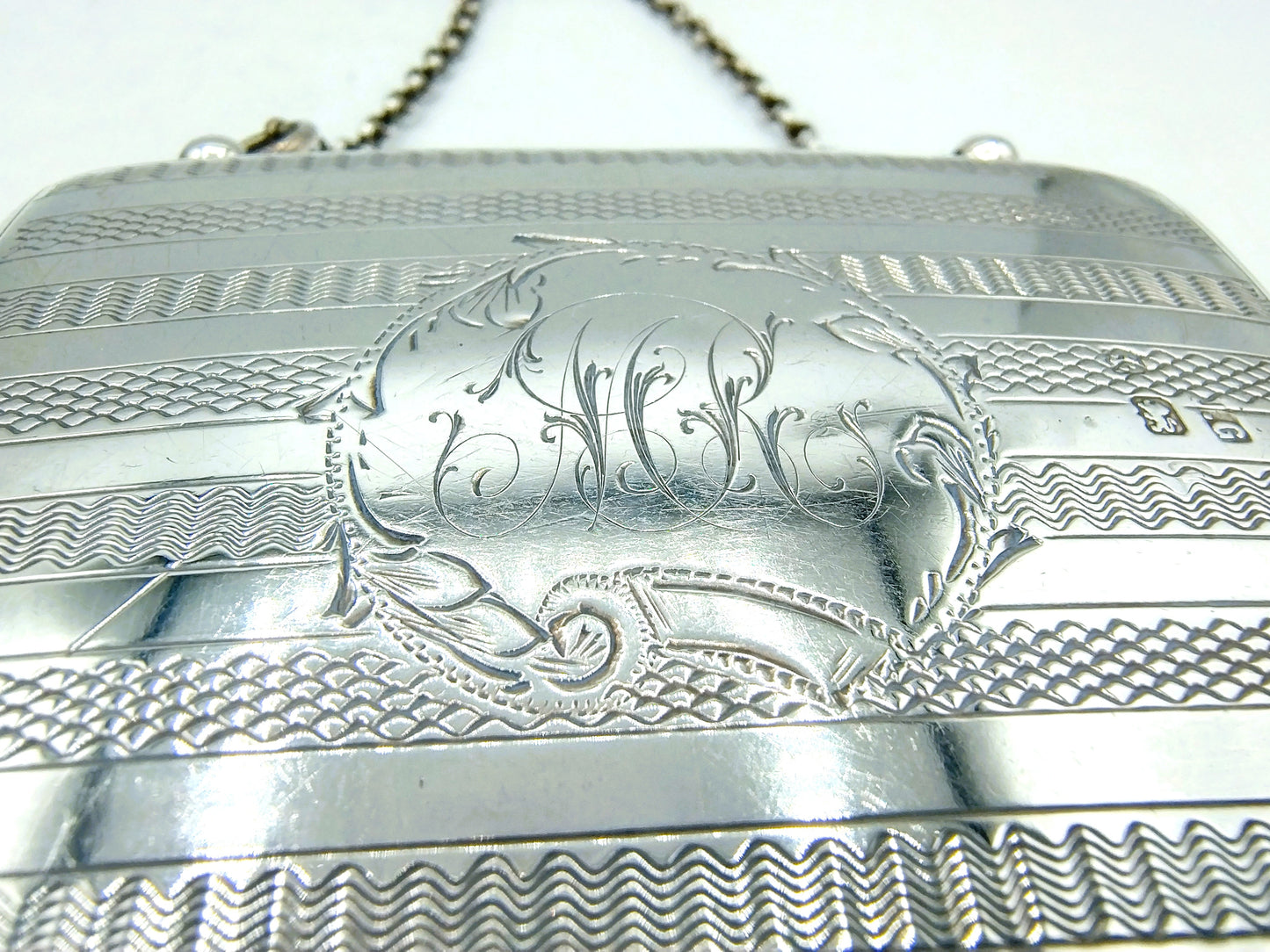 Silver purse/card holder, J. Gilbert, Birmingham, 1887