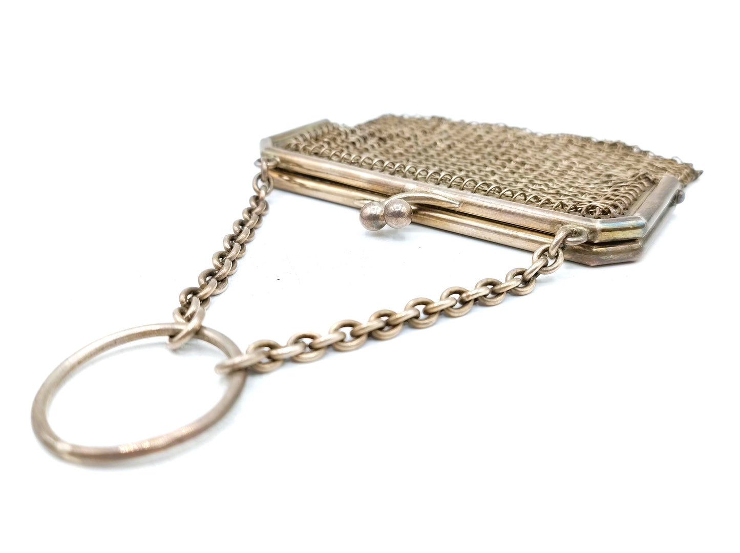 Zilveren beugeltasje met maliënkolder, Engeland, 925