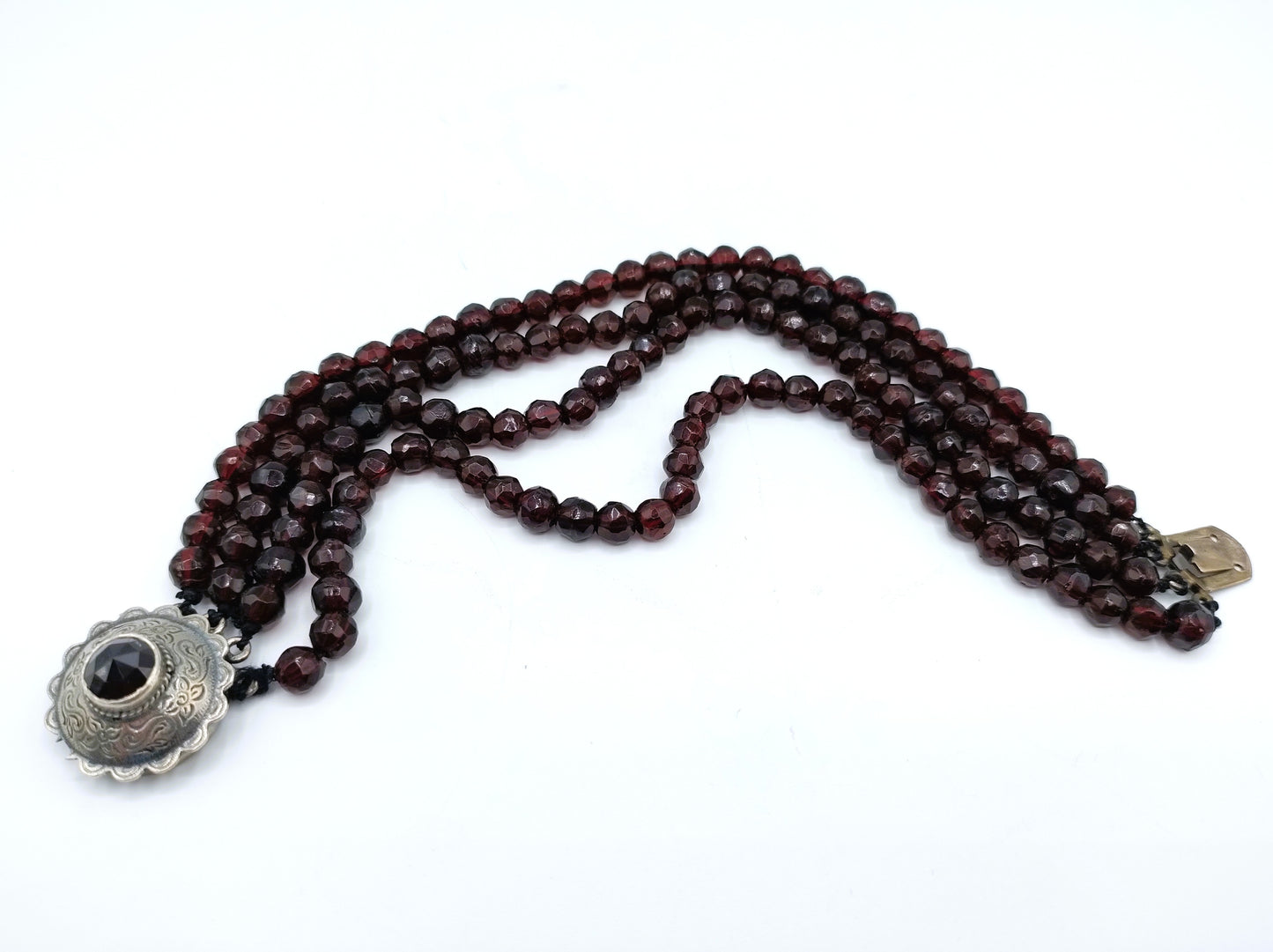 Glasgranatenarmband mit Silberverschluss, Niekerk, Schoonhoven
