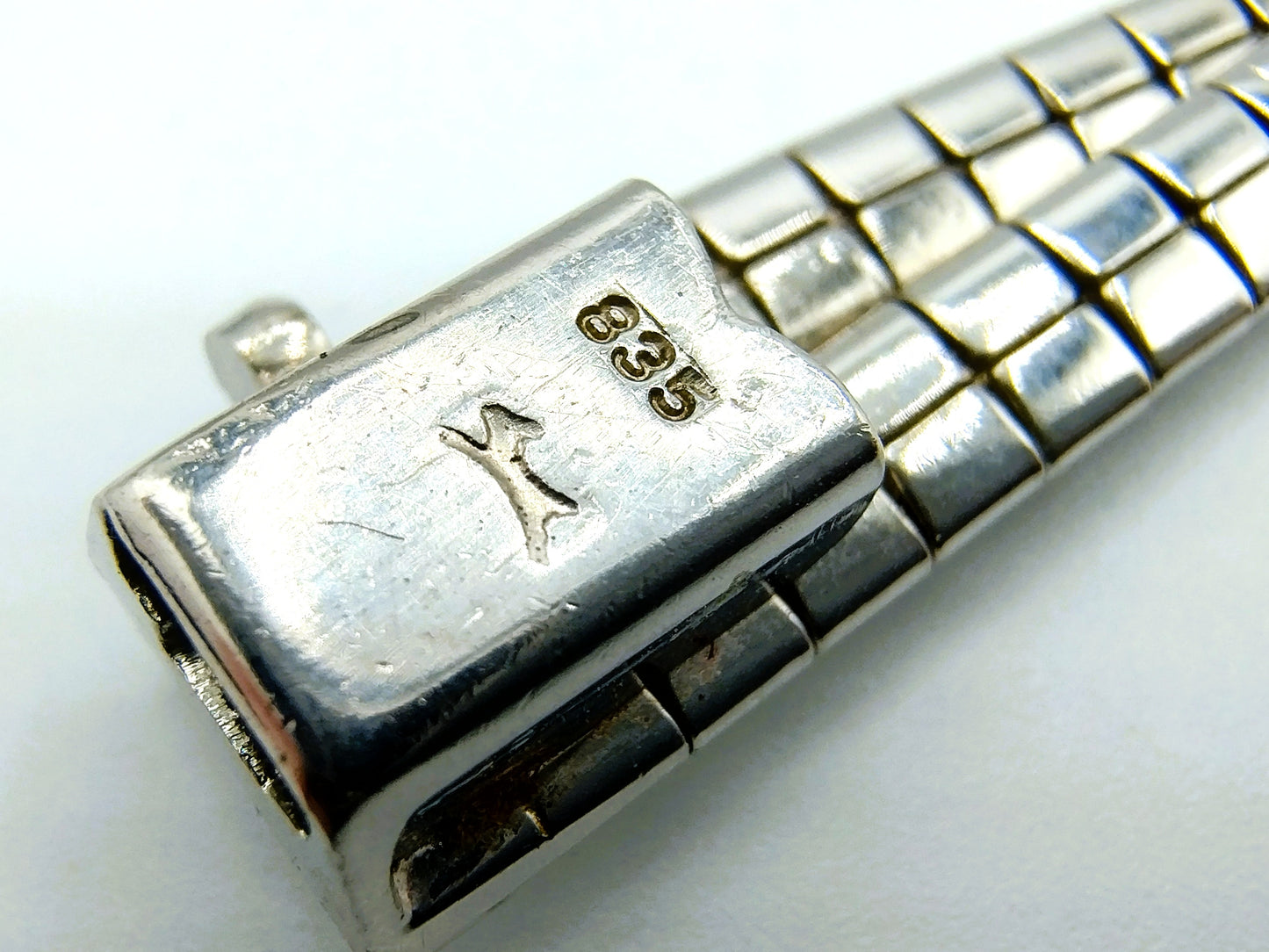 Silver omega chain + bracelet, 4 mm, 21 / 46 cm.