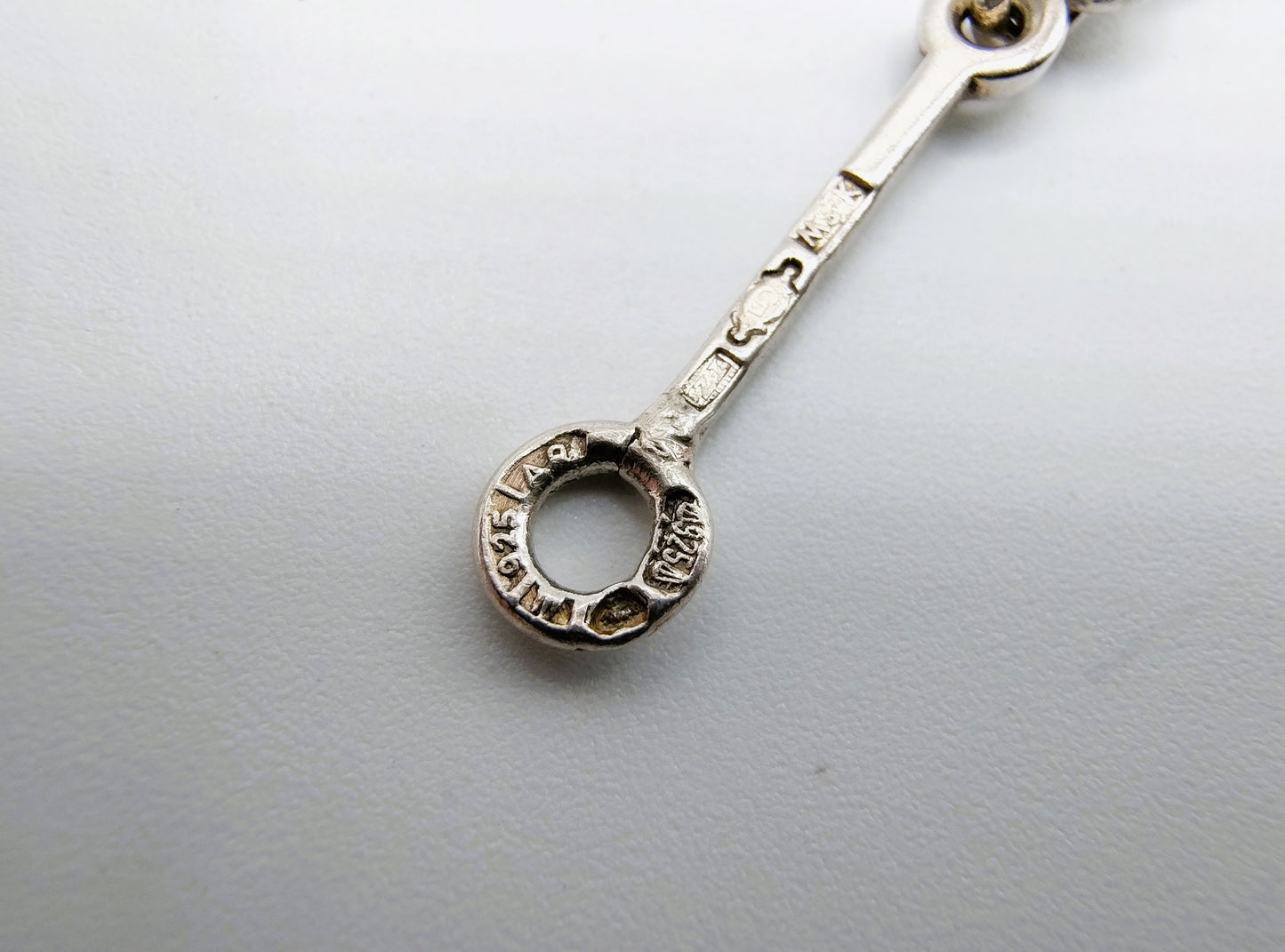 Silver link chain with cross pendant, Finland, 42 cm