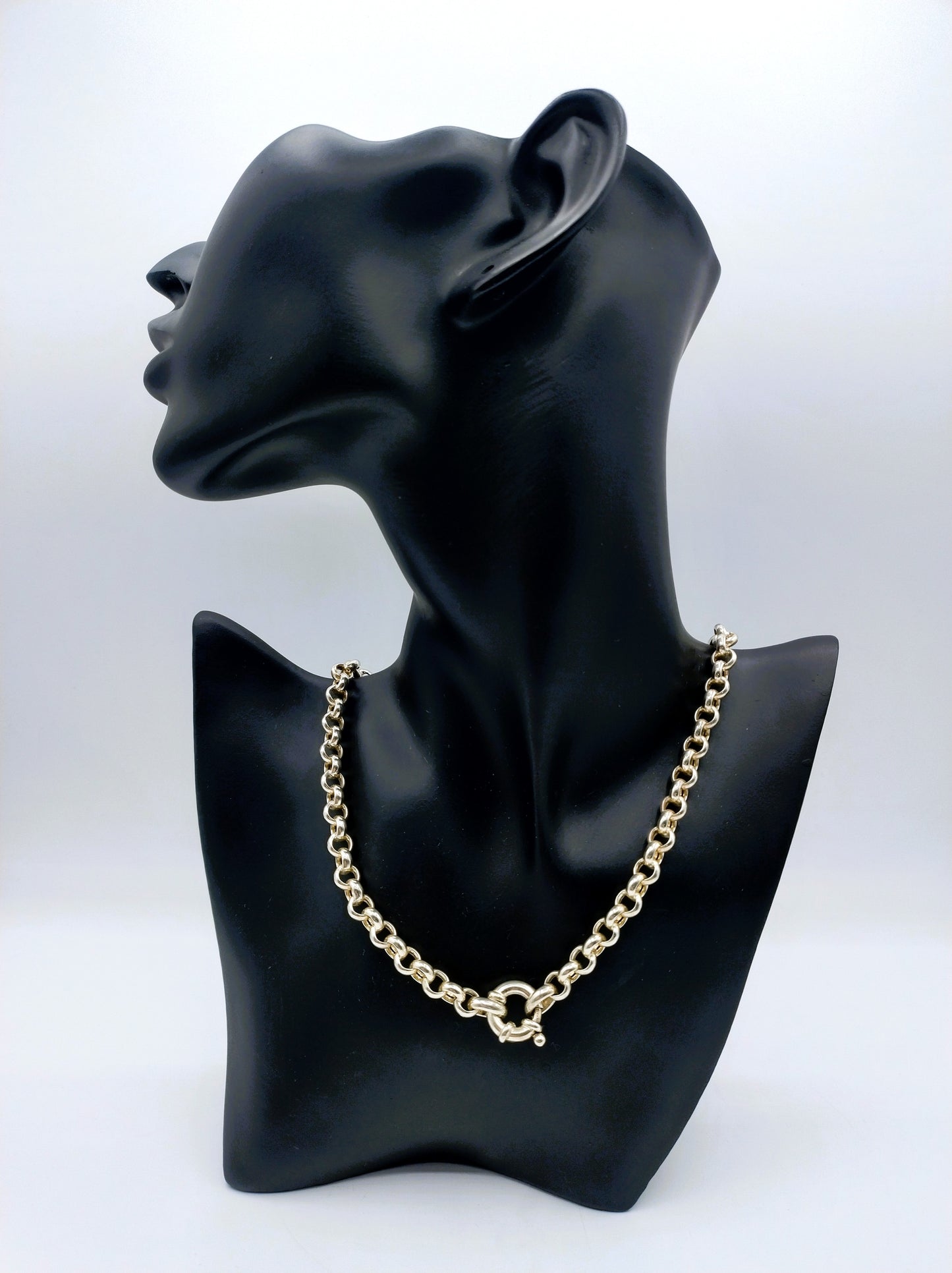 Silver jasseron chain, 50.5 cm, 925