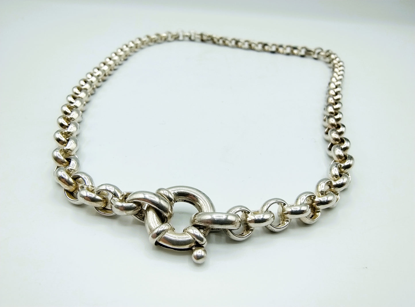 Silver jasseron chain, 50.5 cm, 925