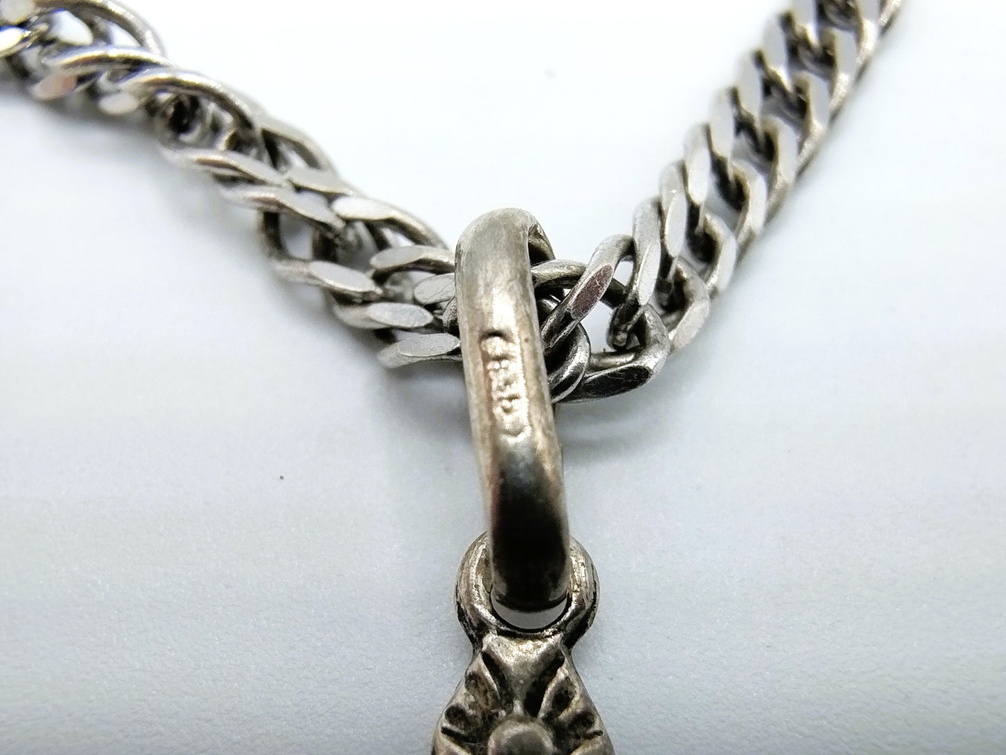 Silberkette mit Kreuzanhänger, 50,5 cm, 925