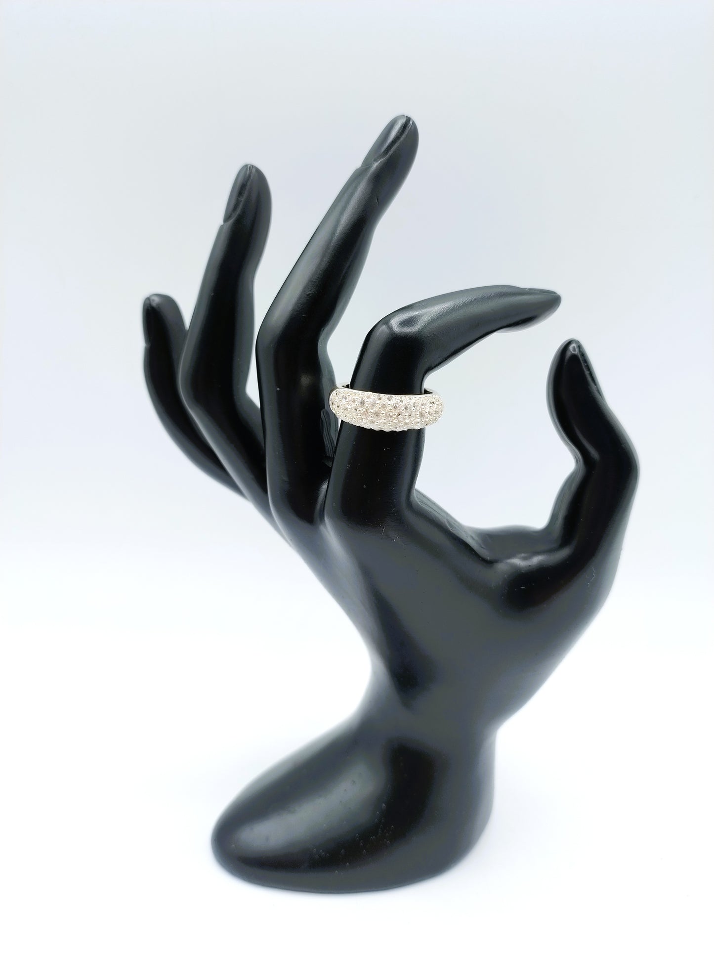 Silberring besetzt mit Zirkonia, 18 mm, 925