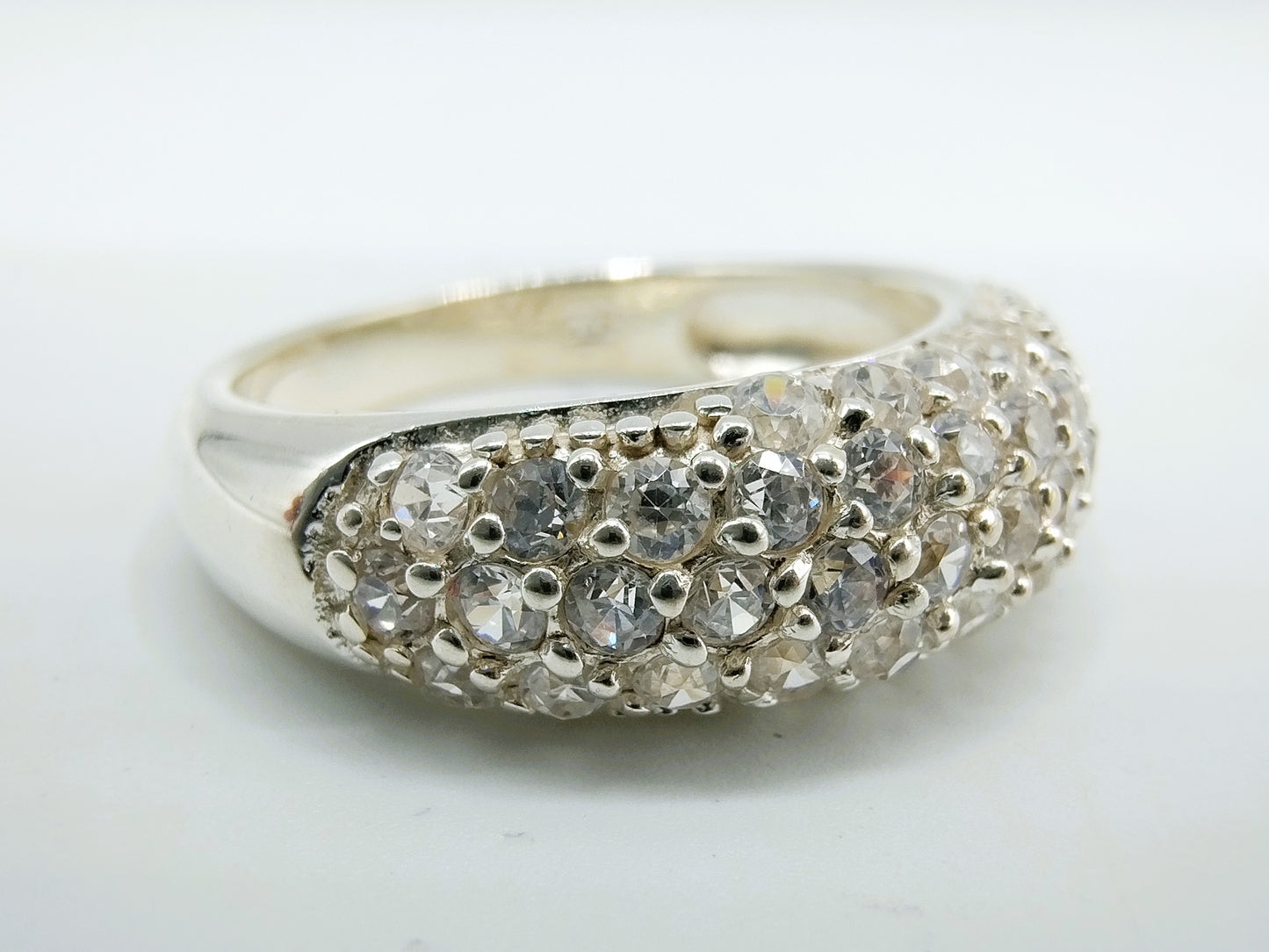 Silberring besetzt mit Zirkonia, 18 mm, 925