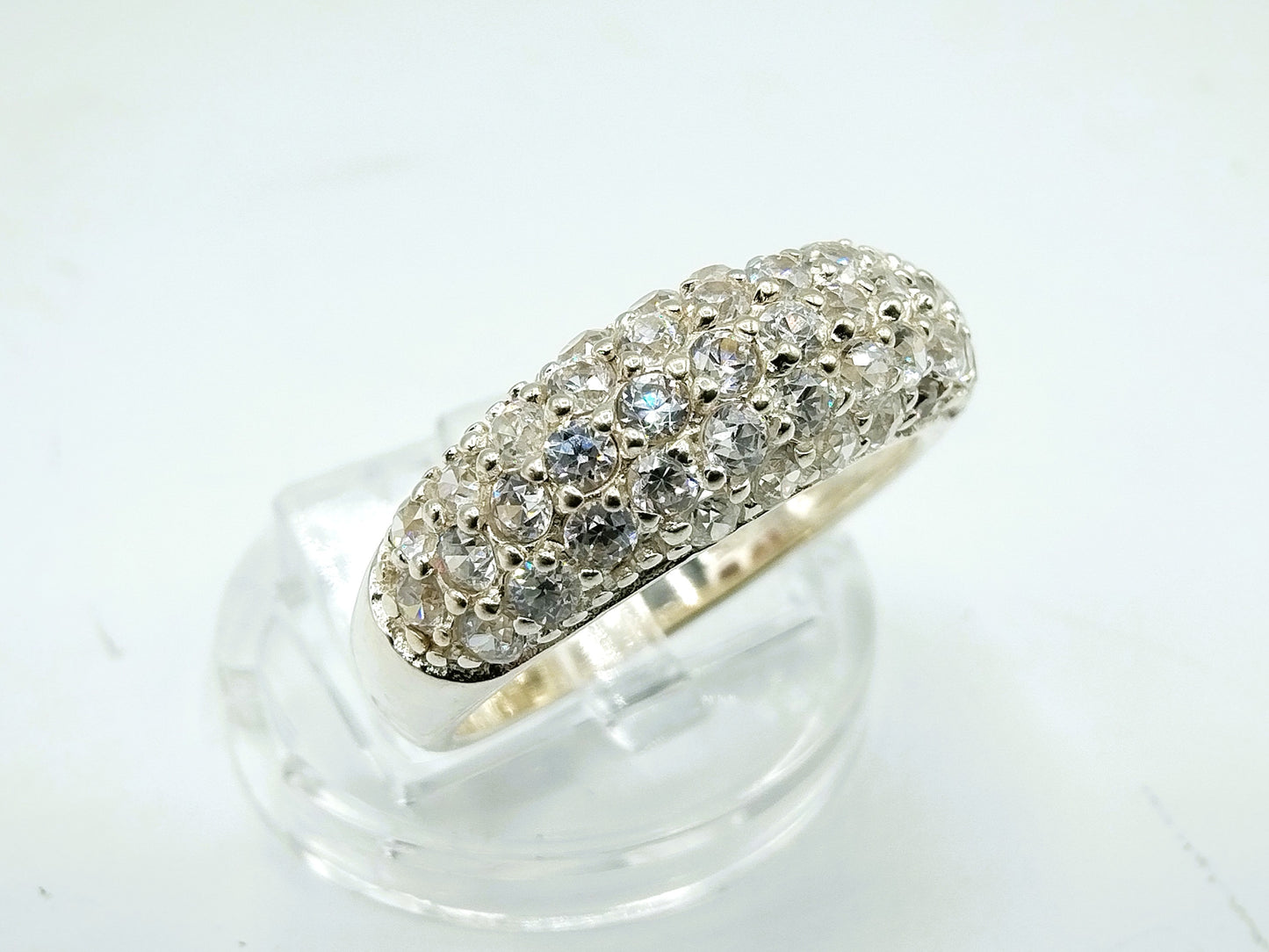 Silberring besetzt mit Zirkonia, 18 mm, 925