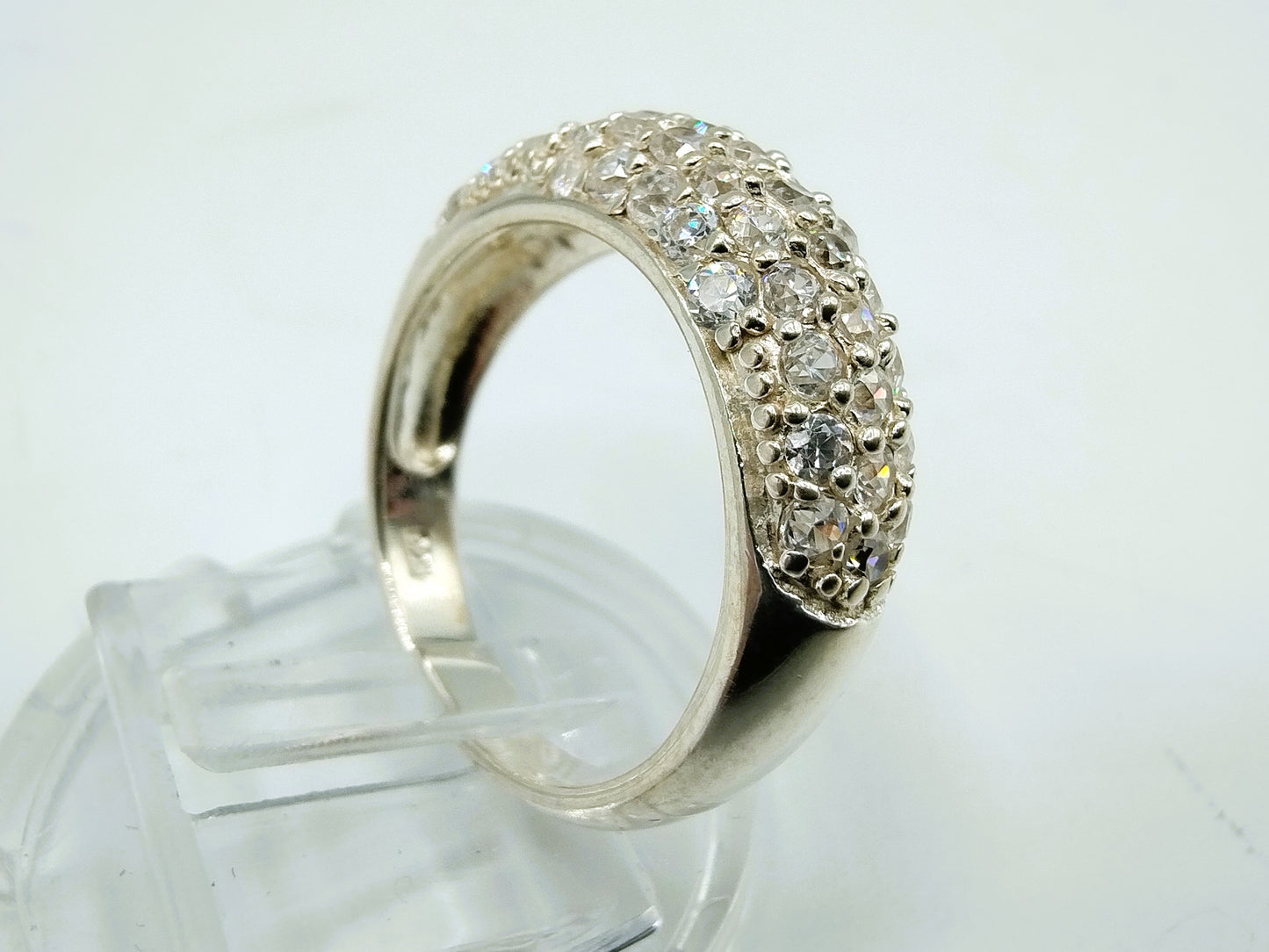 Silberring besetzt mit Zirkonia, 18 mm, 925