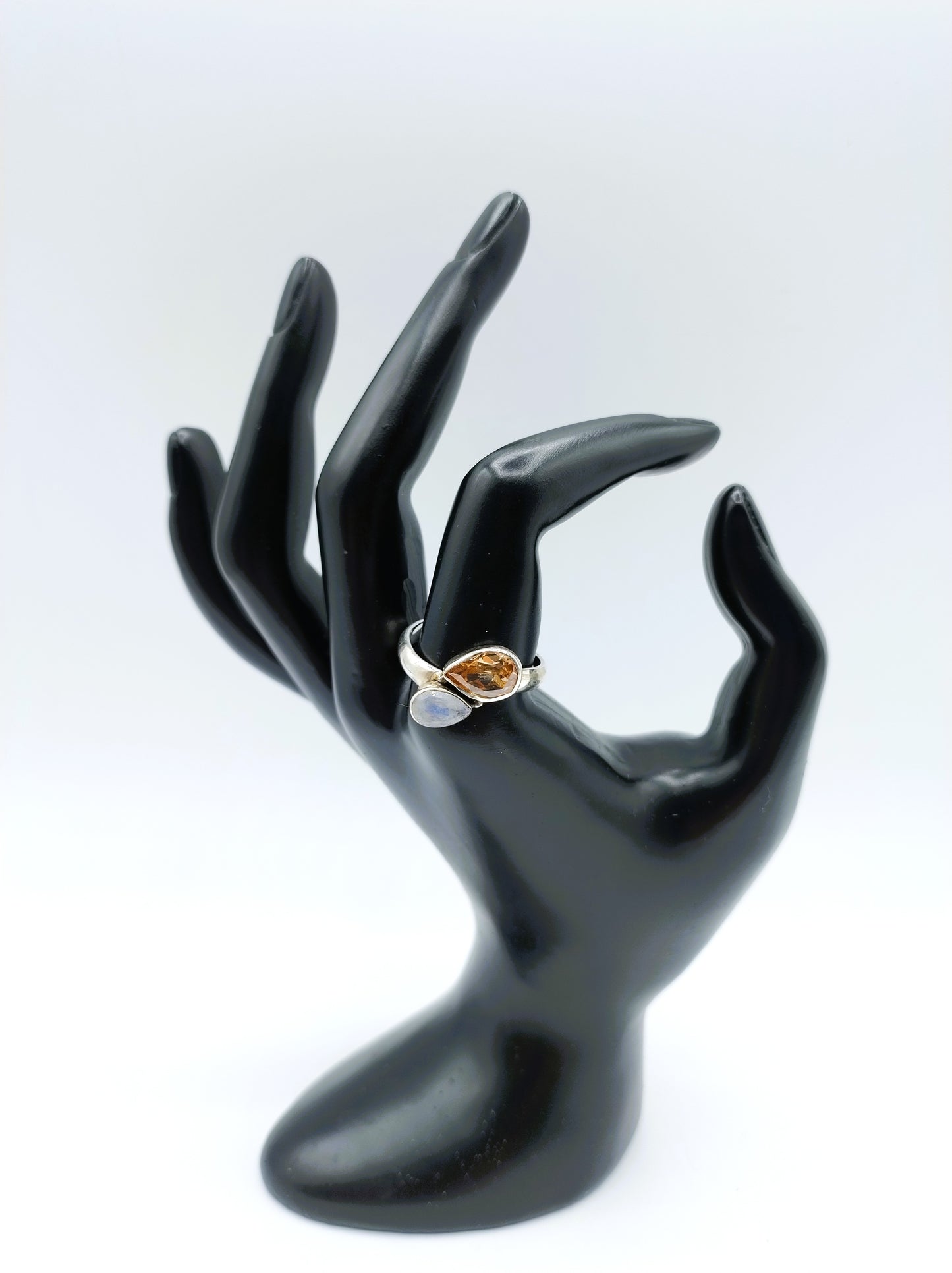 Zilveren ring met rookkwarts, 20 mm, 925