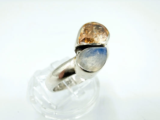 Zilveren ring met rookkwarts, 20 mm, 925