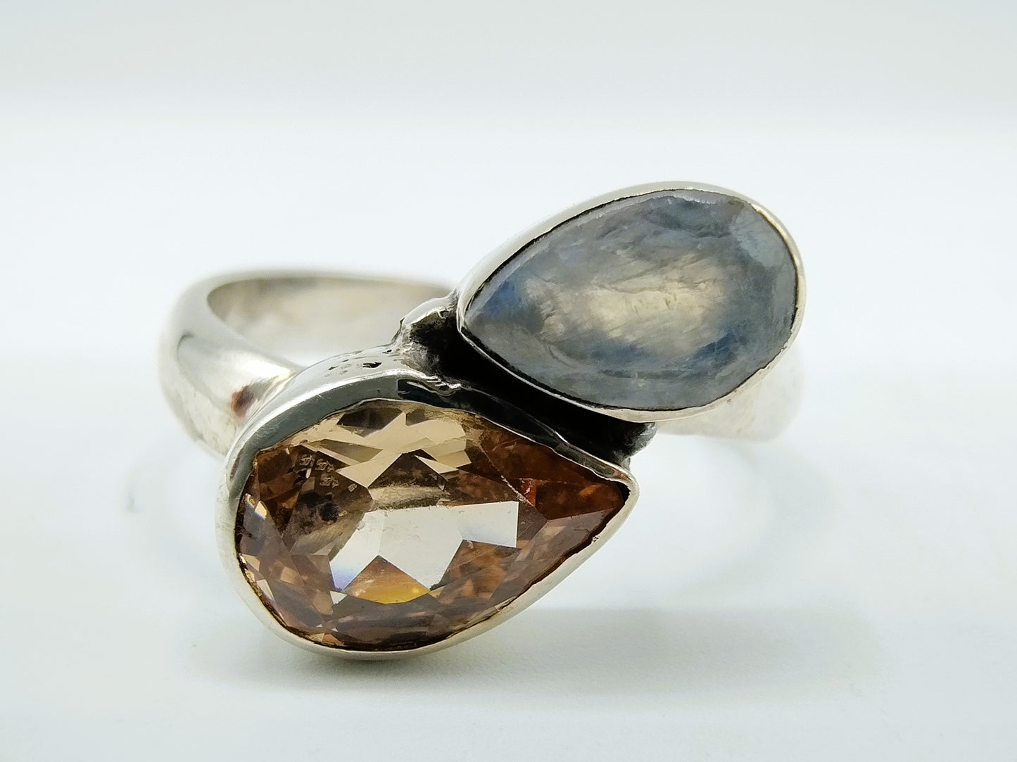Zilveren ring met rookkwarts, 20 mm, 925
