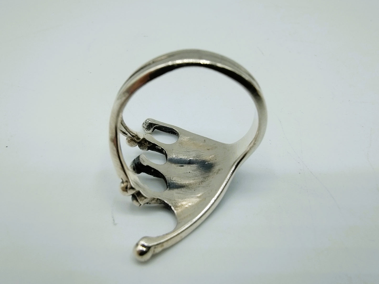 Zilveren fantasie ring, 925, 19 mm,