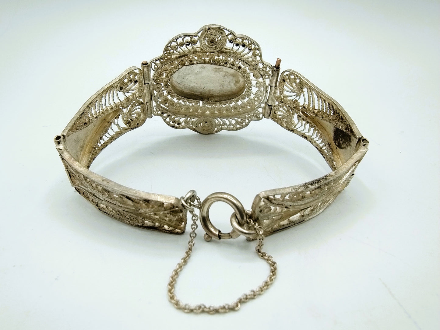 Zilveren armband met nielo inleg, 20 cm.
