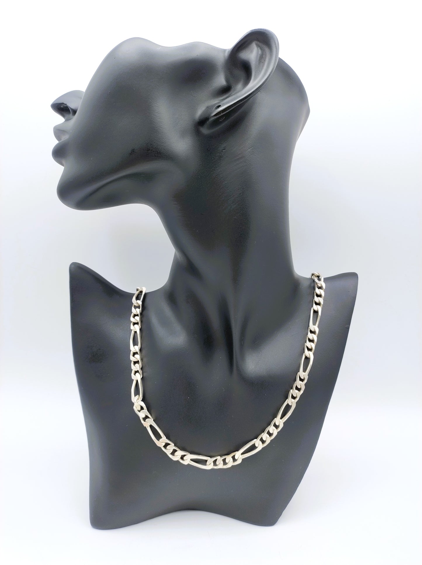 Silver men's chain with figaro link, Dorgay, 70.5 cm (!)
