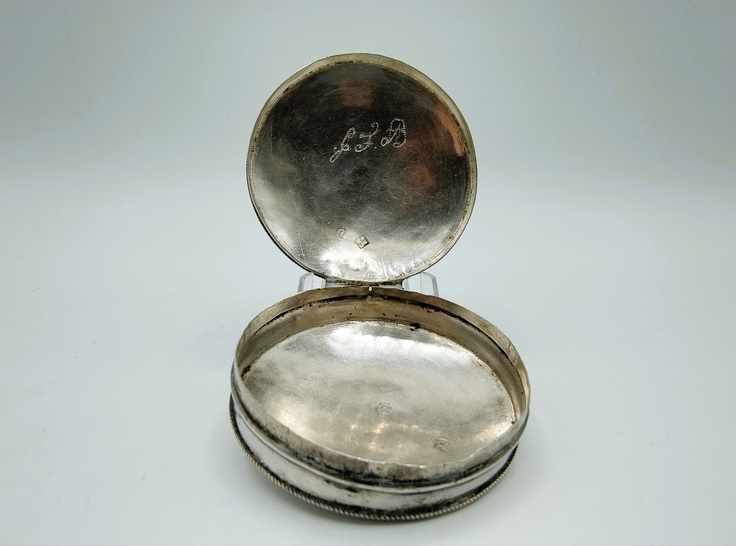 Silberne Pfefferminzdose, G. Wouda, Drachten, 1850
