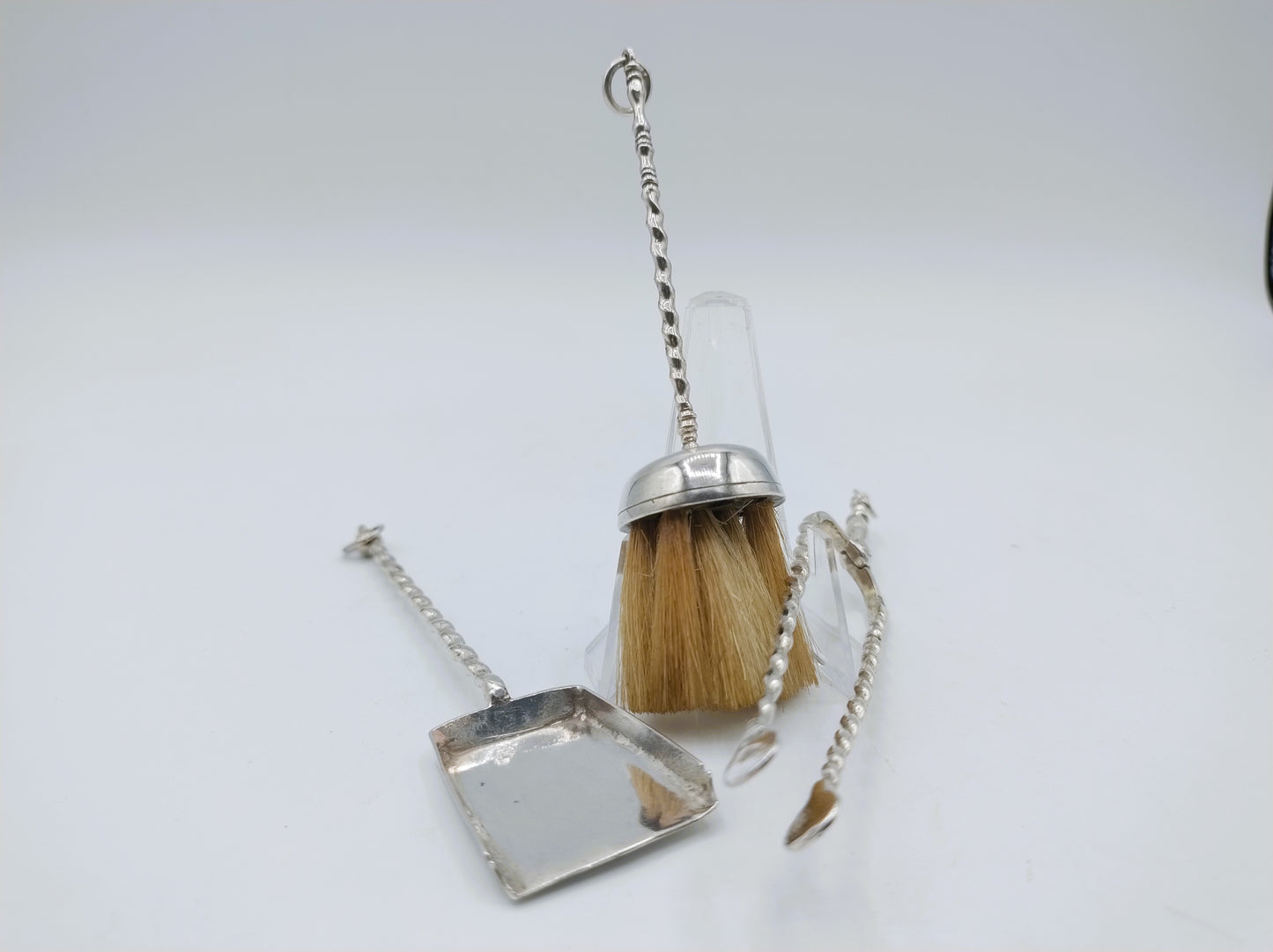 3-piece silver miniature fireplace set, including Jan Borduur, Amsterdam, 1738