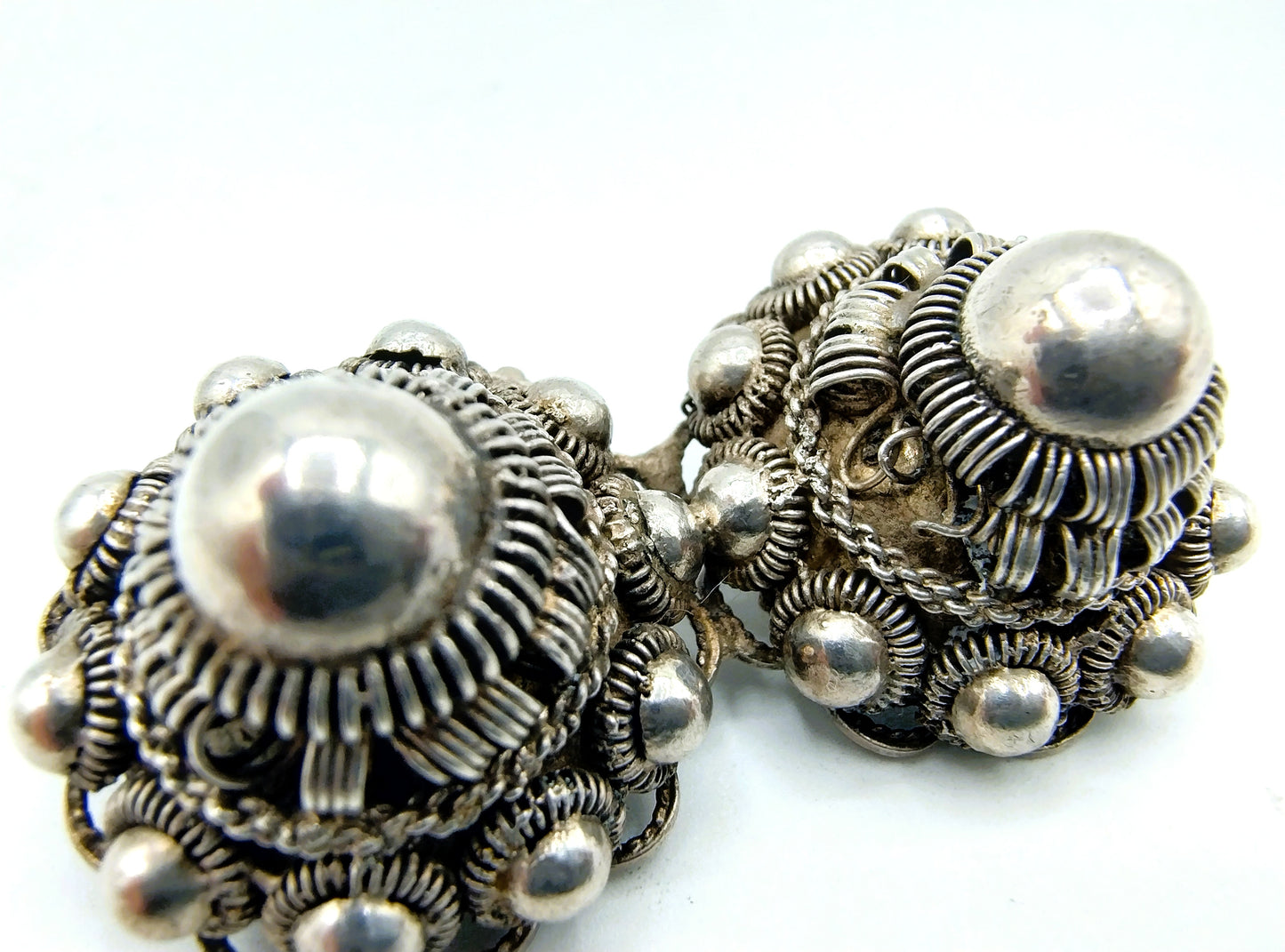 Silver brooch made of throat buttons, 19th century