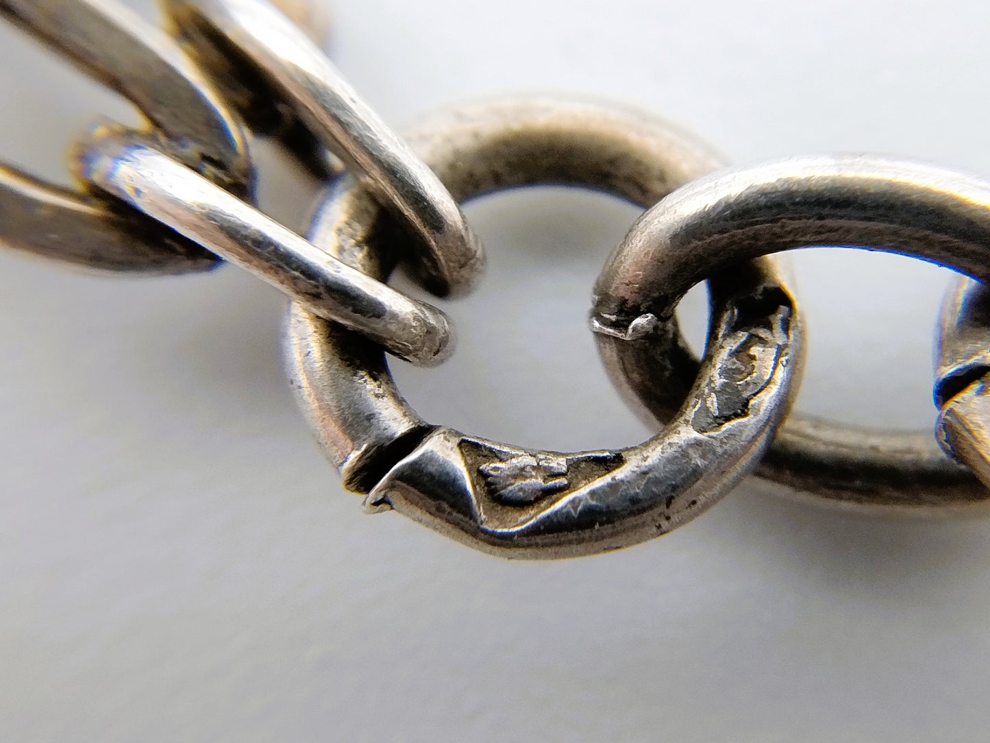 Silver watch chain, 74 cm.