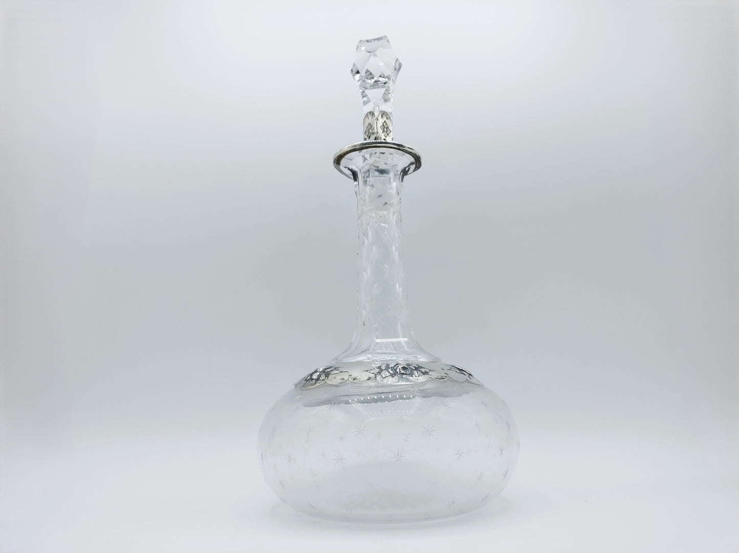 Kristallen karaf met zilveren beslag F.G. de Groot, Rotterdam, ca. 1875