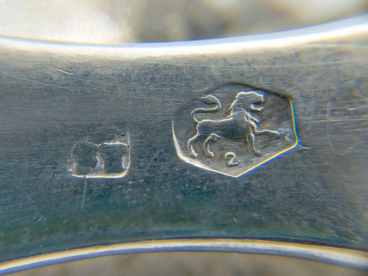 Silver bag bracket with bag hook, including GL Schuiten, Groningen, ca. 1805