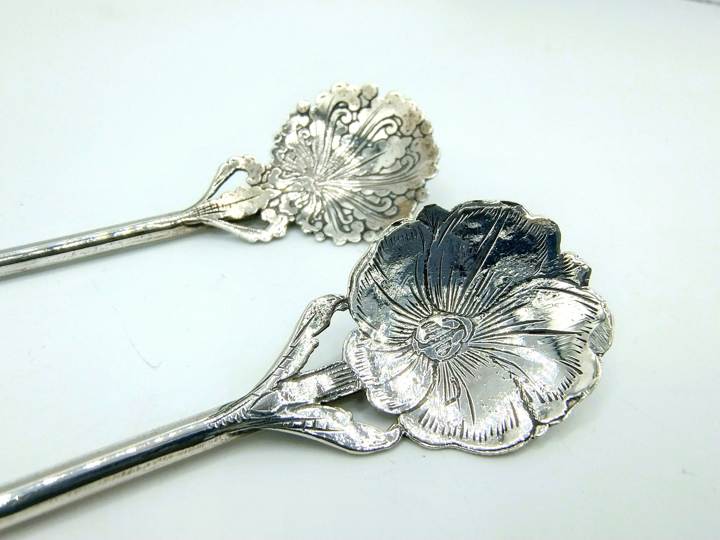2 Zilveren cocktail rietjes, Nederland, 20e eeuw
