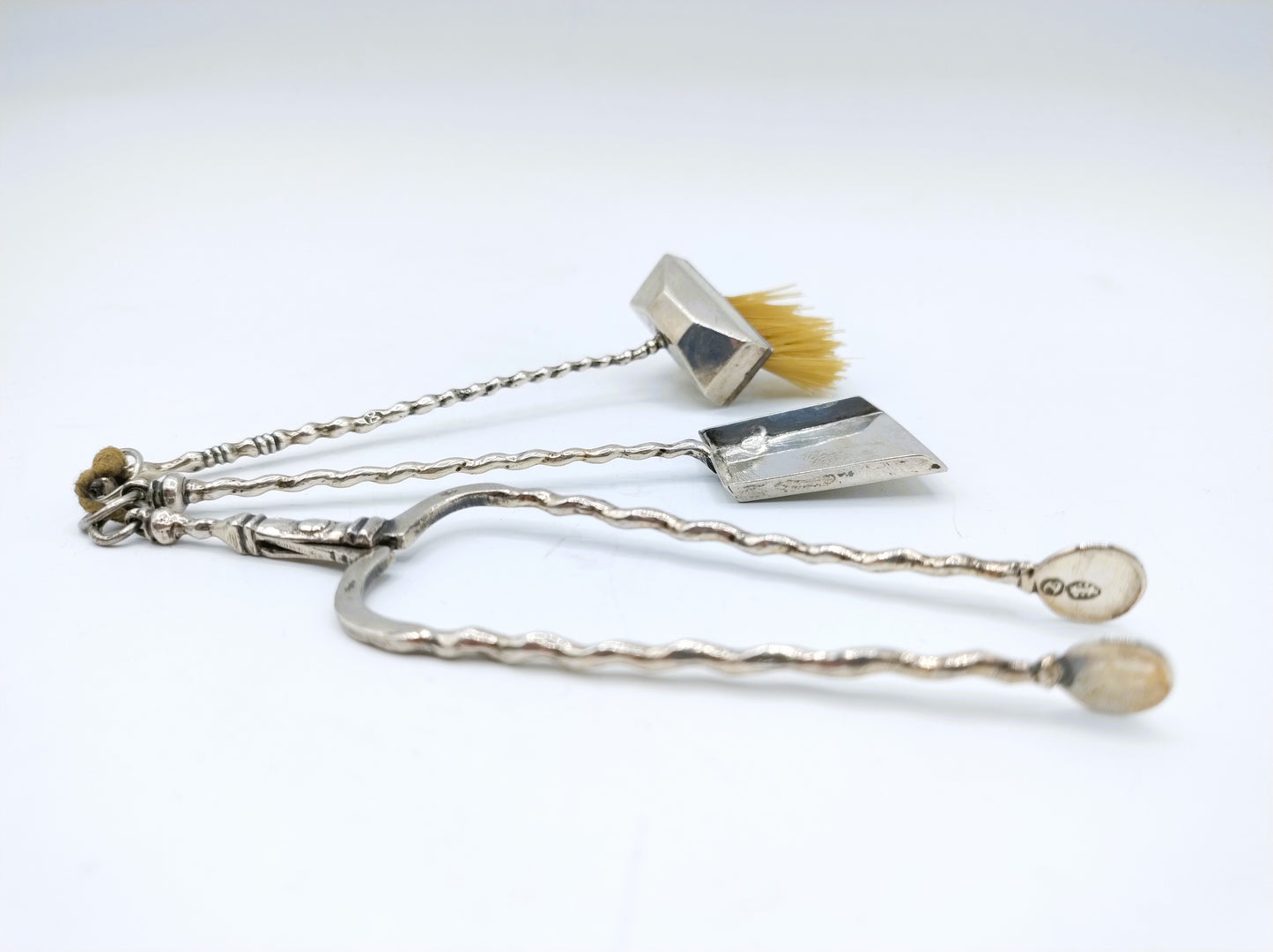 3-piece silver miniature fireplace set, including Pieter Snijder, Haarlem, 1734