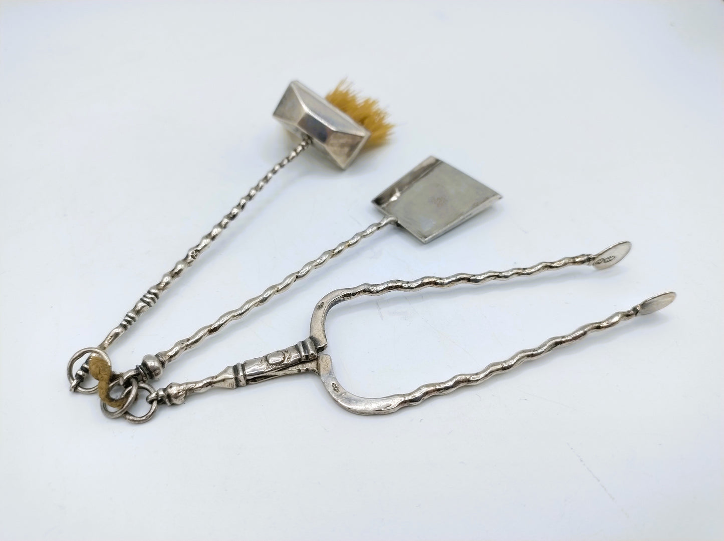 3-piece silver miniature fireplace set, including Pieter Snijder, Haarlem, 1734