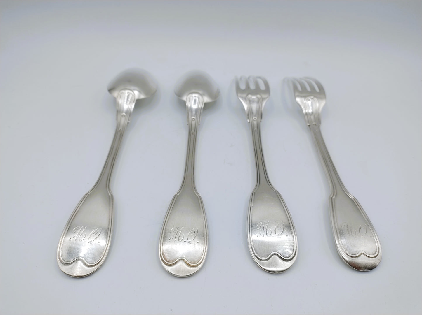 2 Silver cutlery, Maison Deniére, Paris, 1853