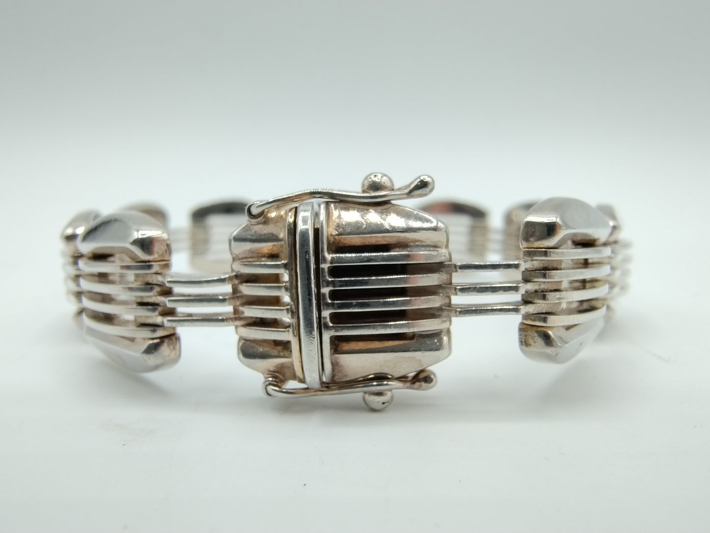 Zilveren schakelarmband, 19 cm
