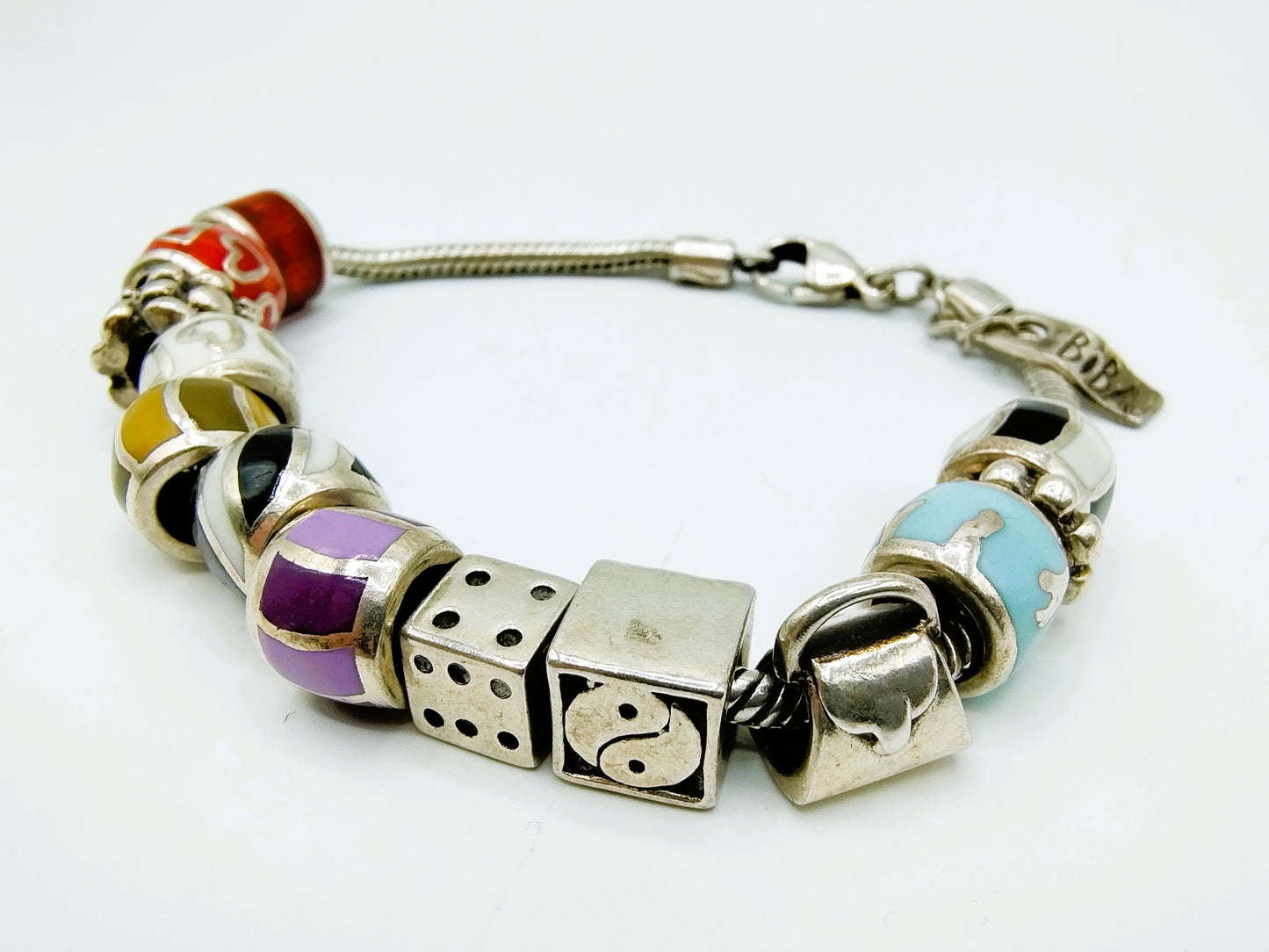Zilveren bedelarmband, Biba, 21 cm
