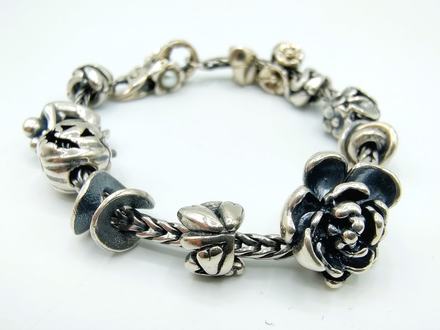Silbernes Bettelarmband von Trollbeads, 19,5 cm