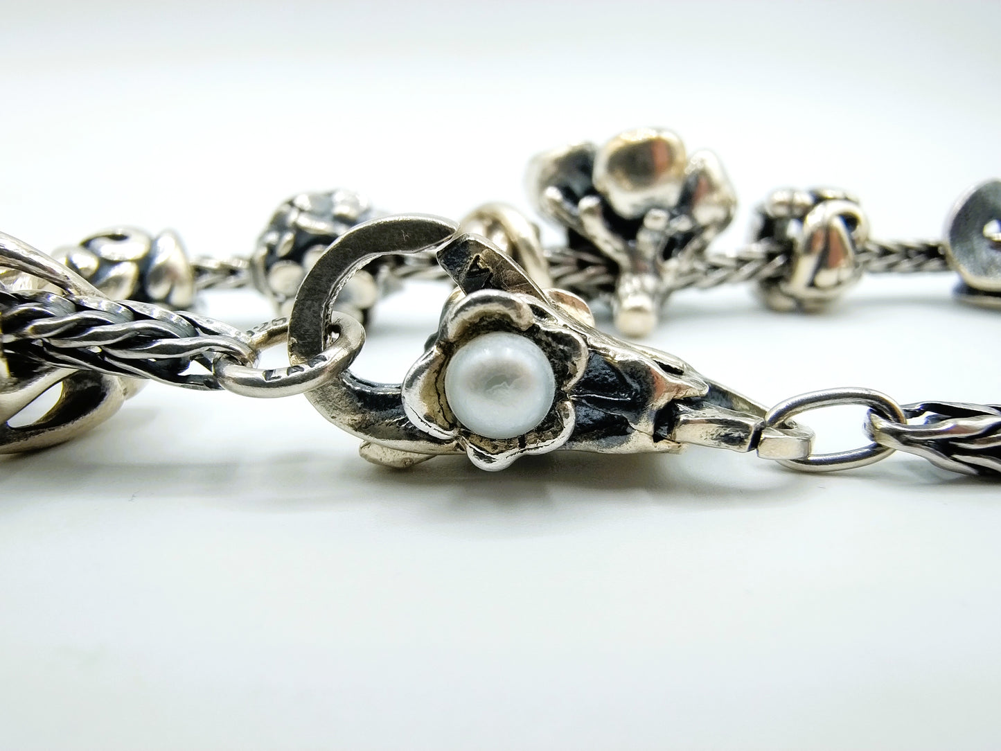 Silbernes Bettelarmband von Trollbeads, 19,5 cm