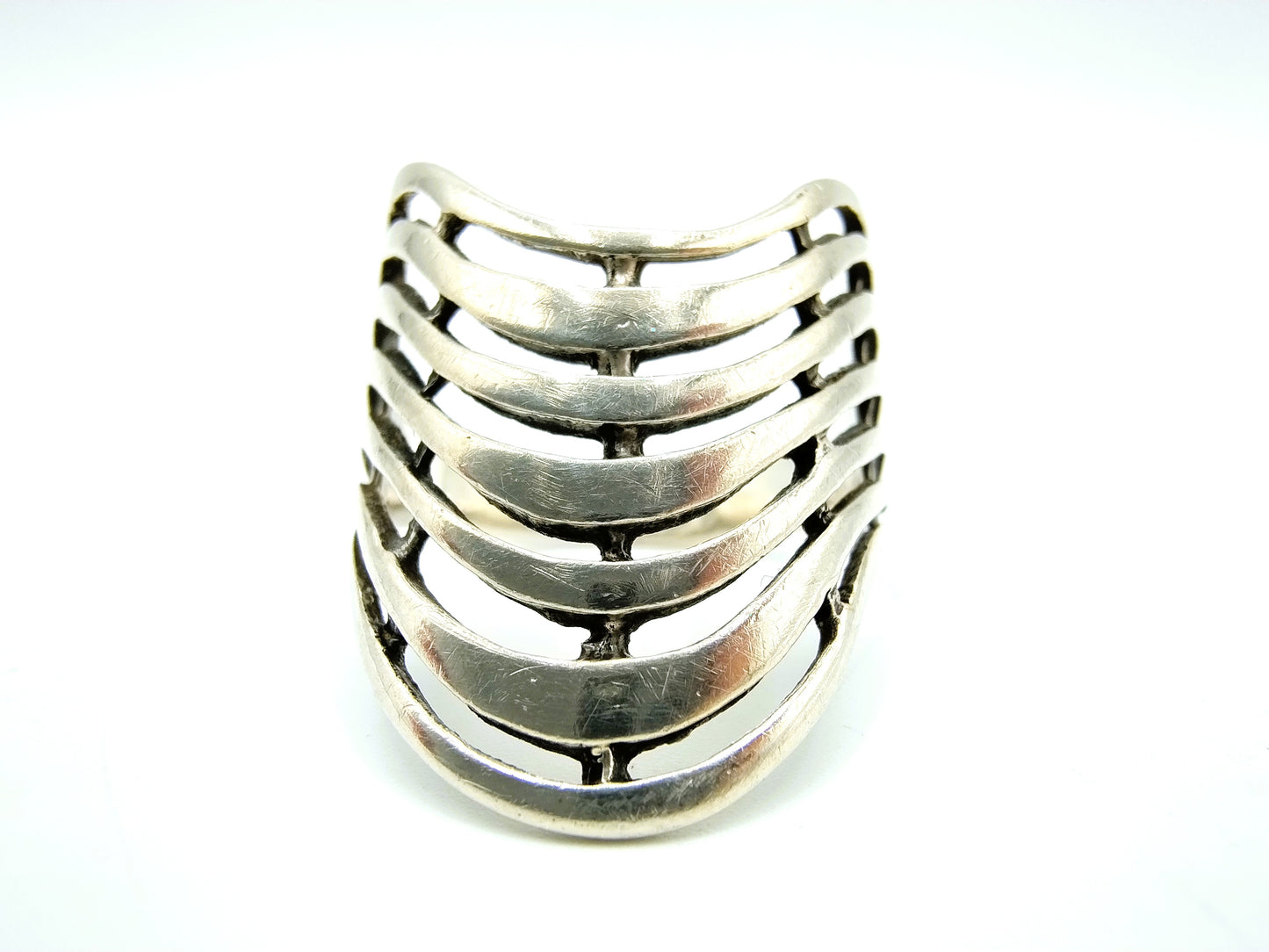 Silver design ring, 925, 18 mm