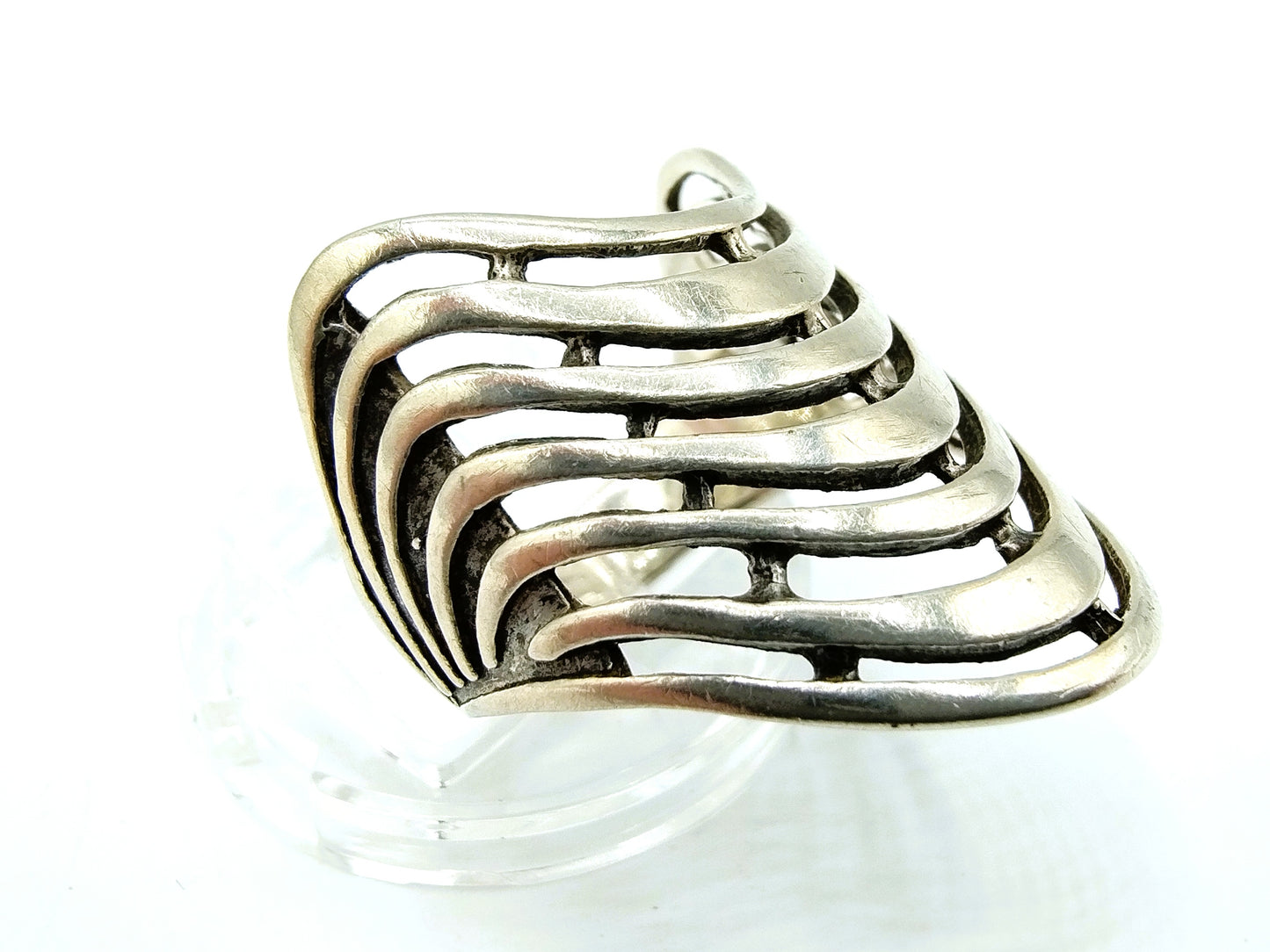 Silver design ring, 925, 18 mm