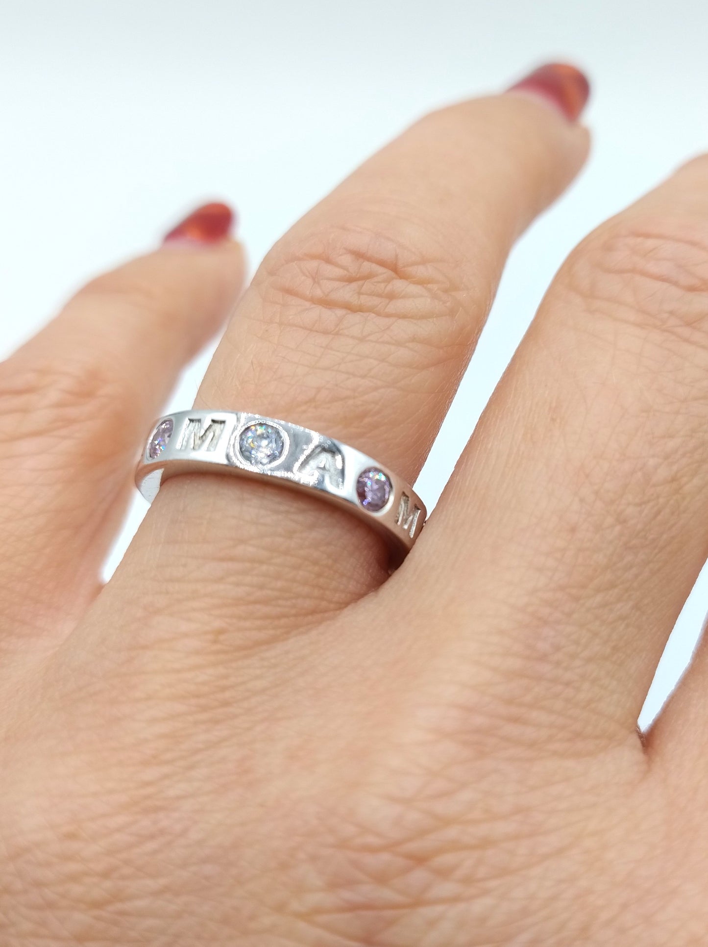 Zilveren Zinzi ring met zirkonia's, 17,5 mm