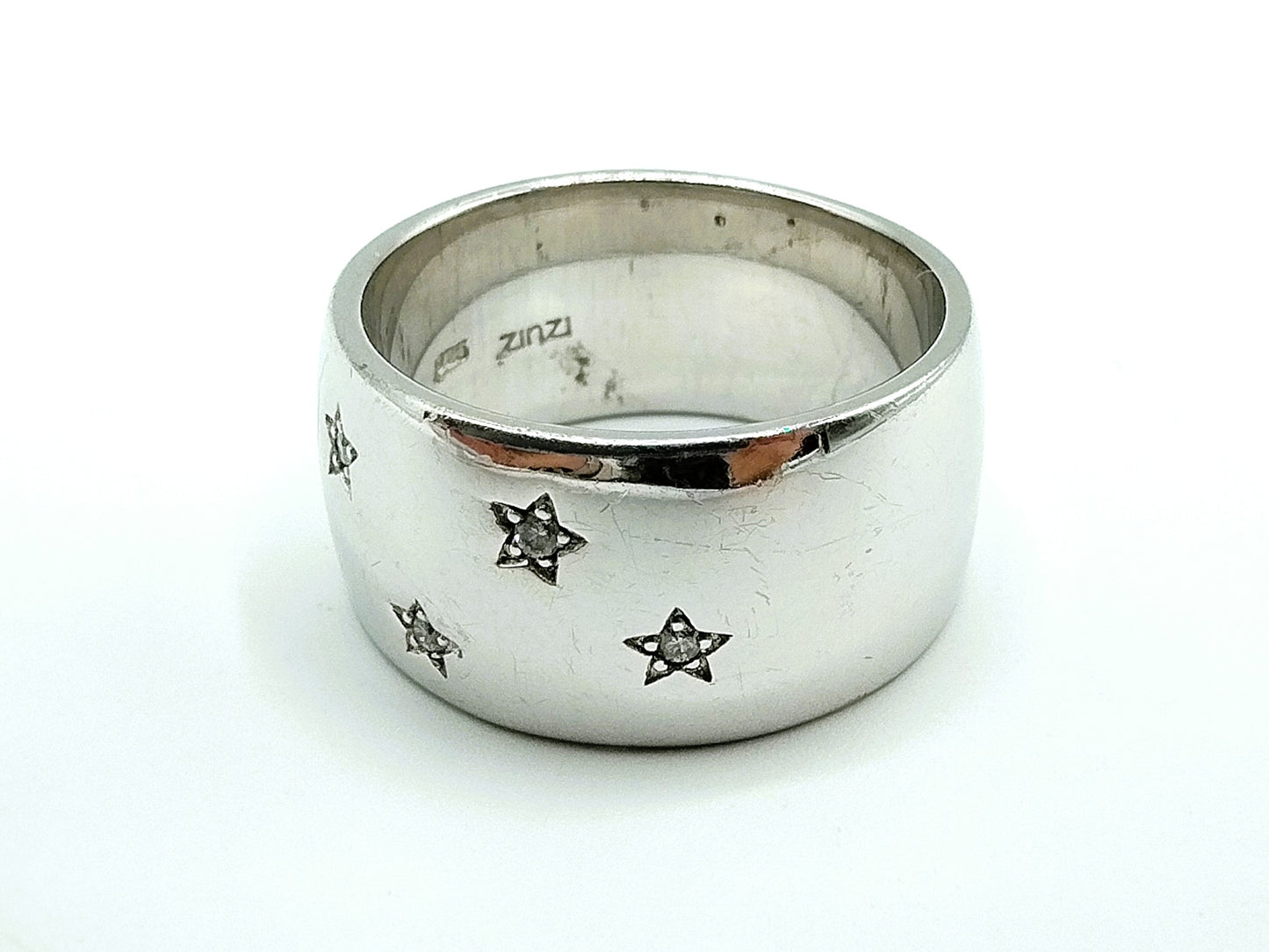 Silver ring with zirconia, 17 mm